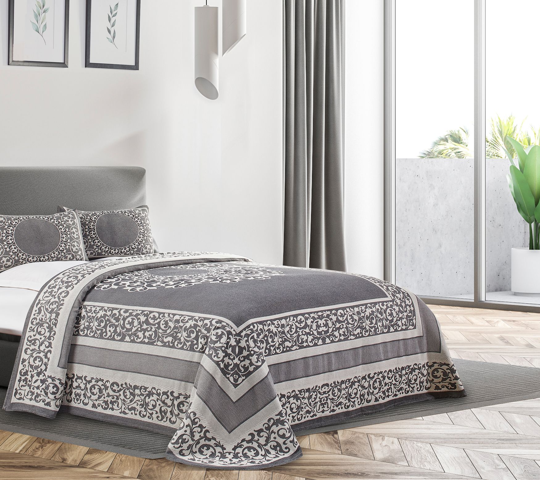 Superior Boho Mandala Cotton Blend Woven Bedspr ead Set, Queen