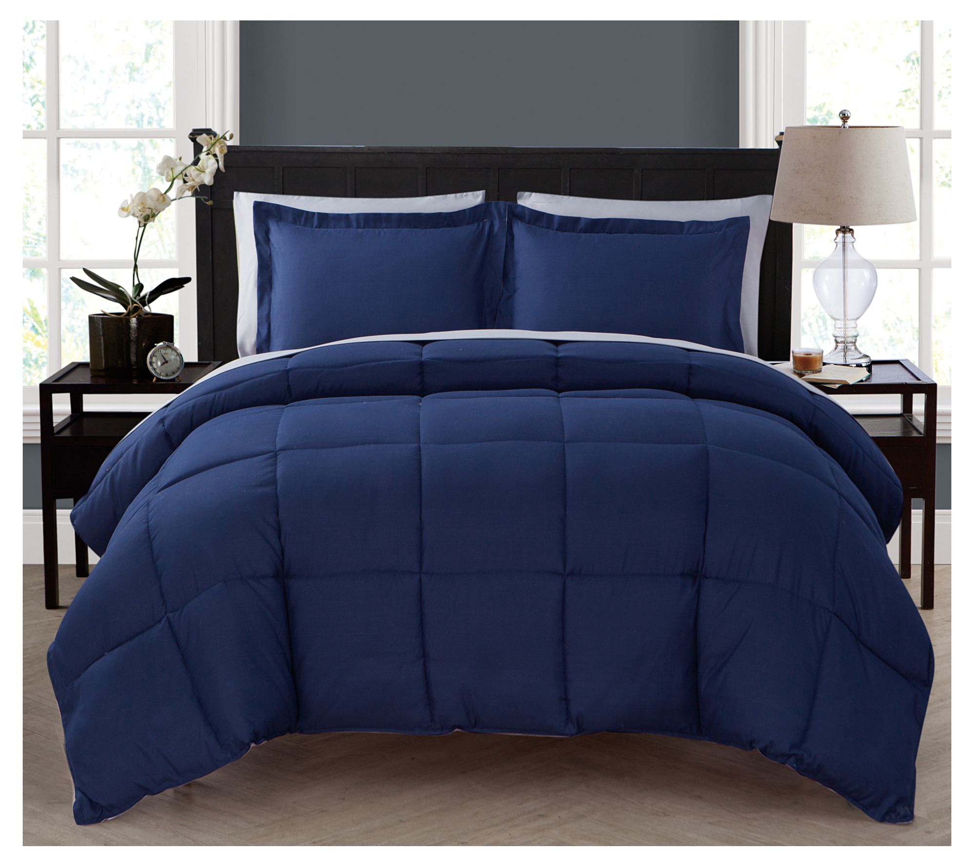 VCNY Lincoln Reversible Bed-in-a-Bag Comforter Set, King - QVC.com