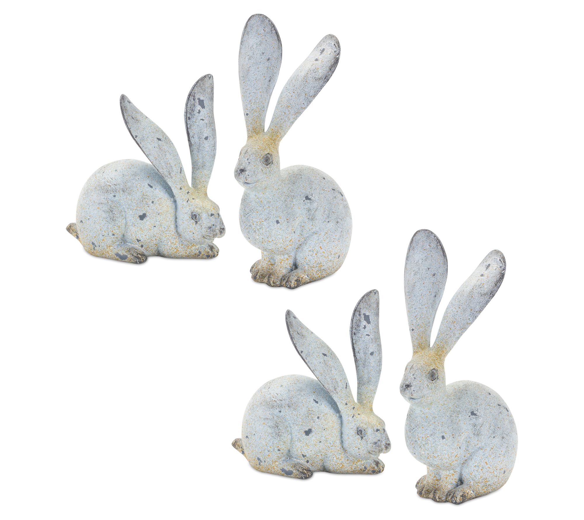 Melrose Weathered Garden Rabbit Figurine (Set of 4)