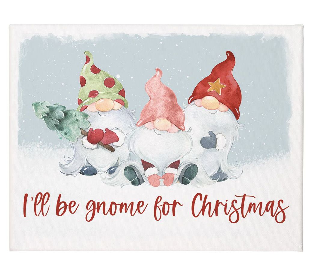 Sincere Surroundings 17" Gnome For Christmas, Wrapped Canvas