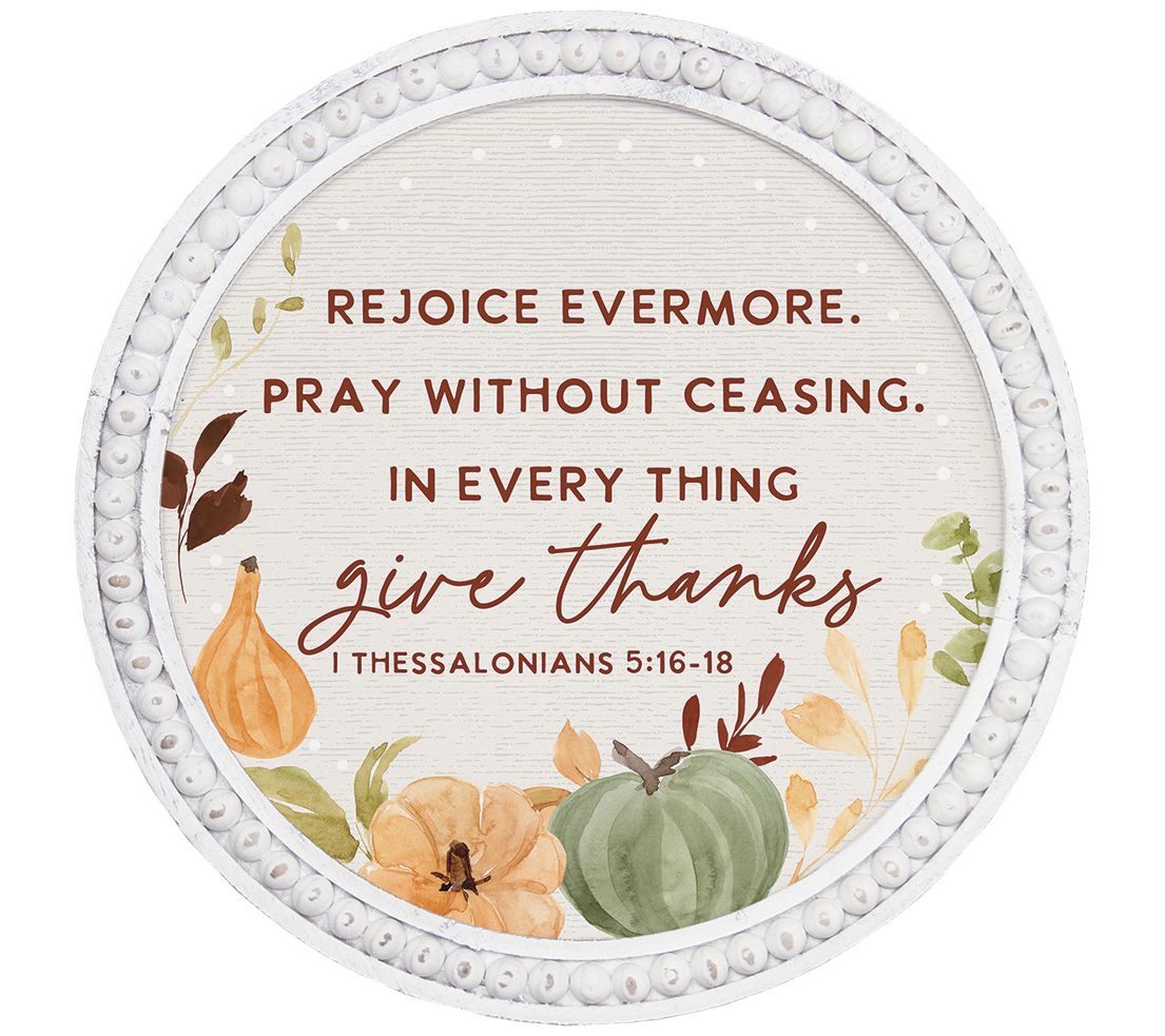 Sincere Surroundings 14" 1 Thessalonians 5:16-18 Beaded Art