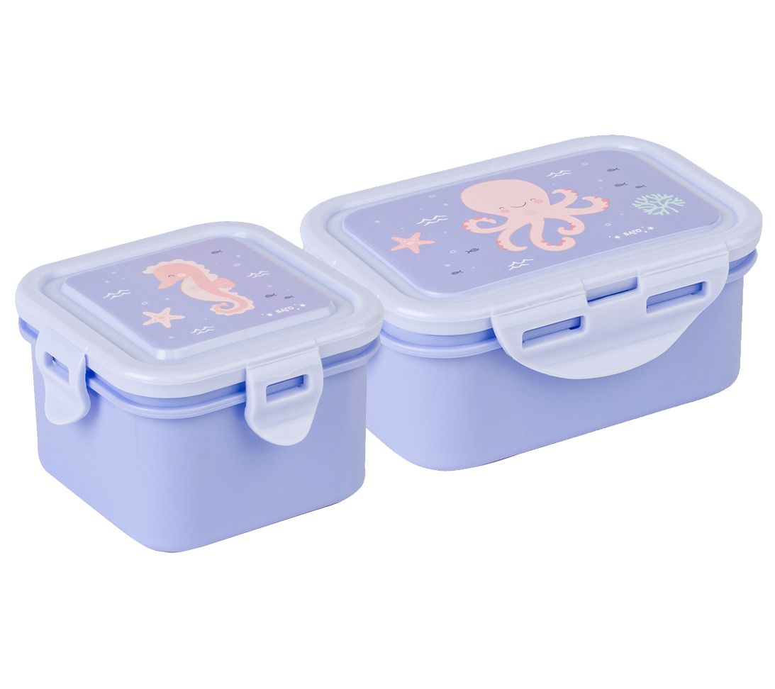 Saro Large Lunch Box and Horizontal Food Bag SE T ,Blue