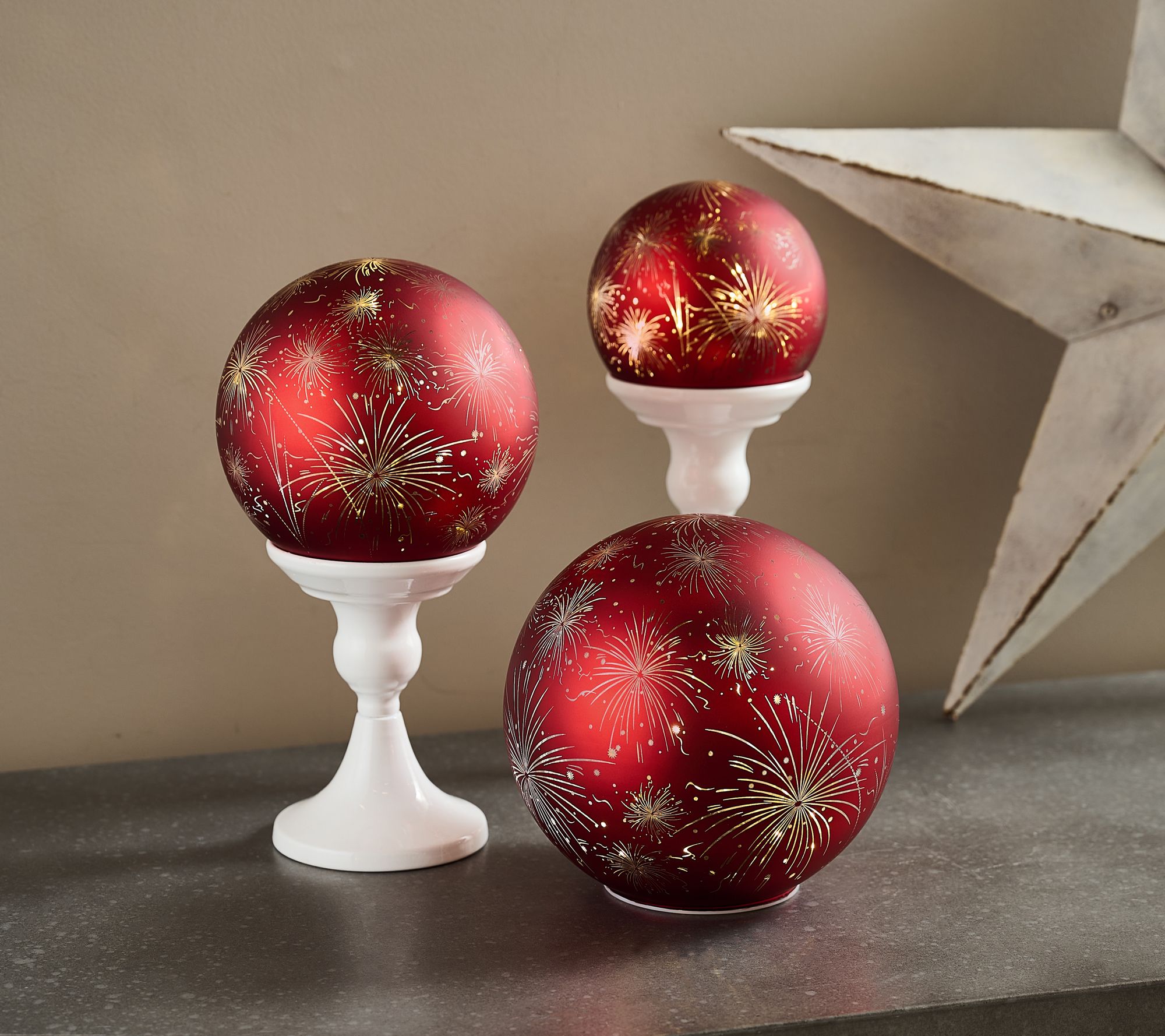 Set of 3 Celebration Spheres by Valerie