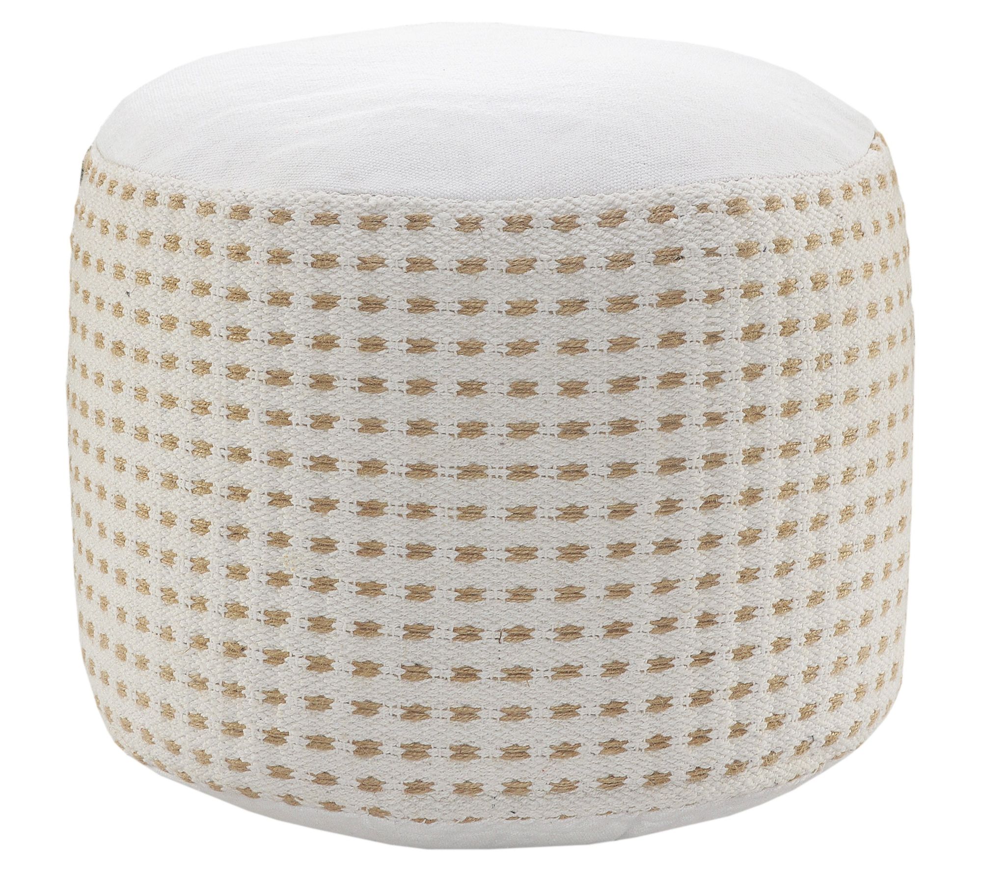 Ox Bay Geometric Hand-Woven Jute Blend Ottomanouf