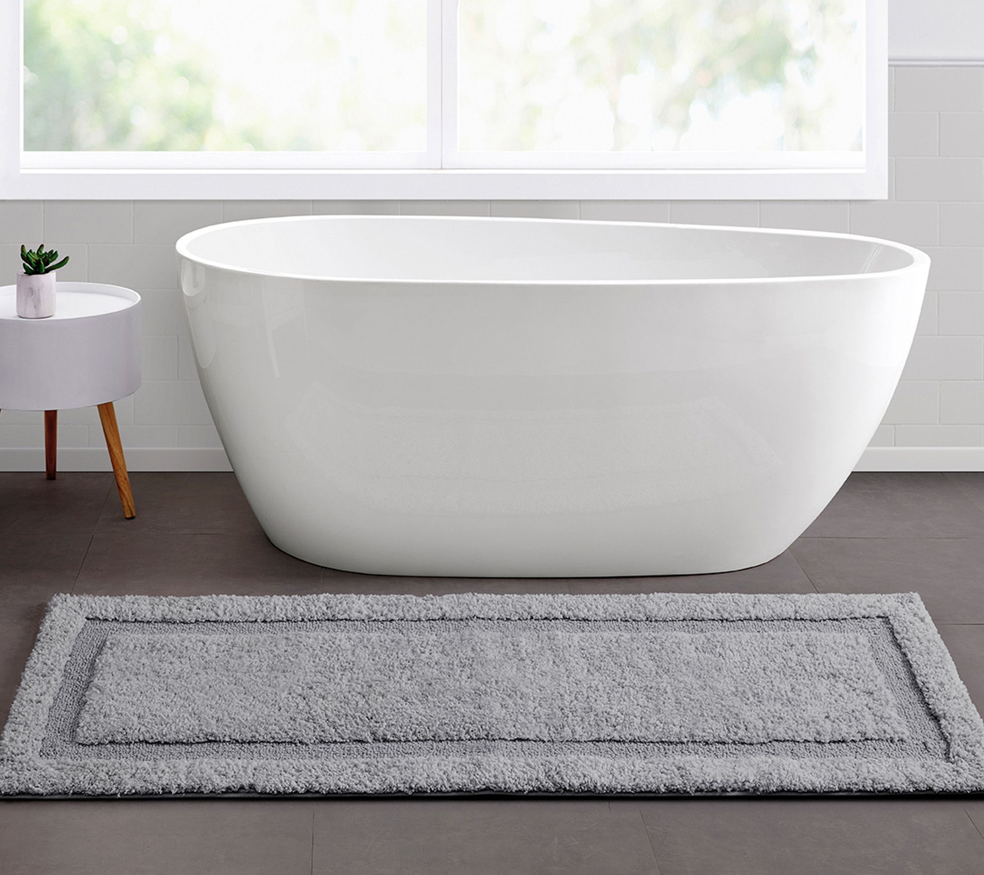 VCNY Home Heathered Hotel Microfiber Bath Rug Runner