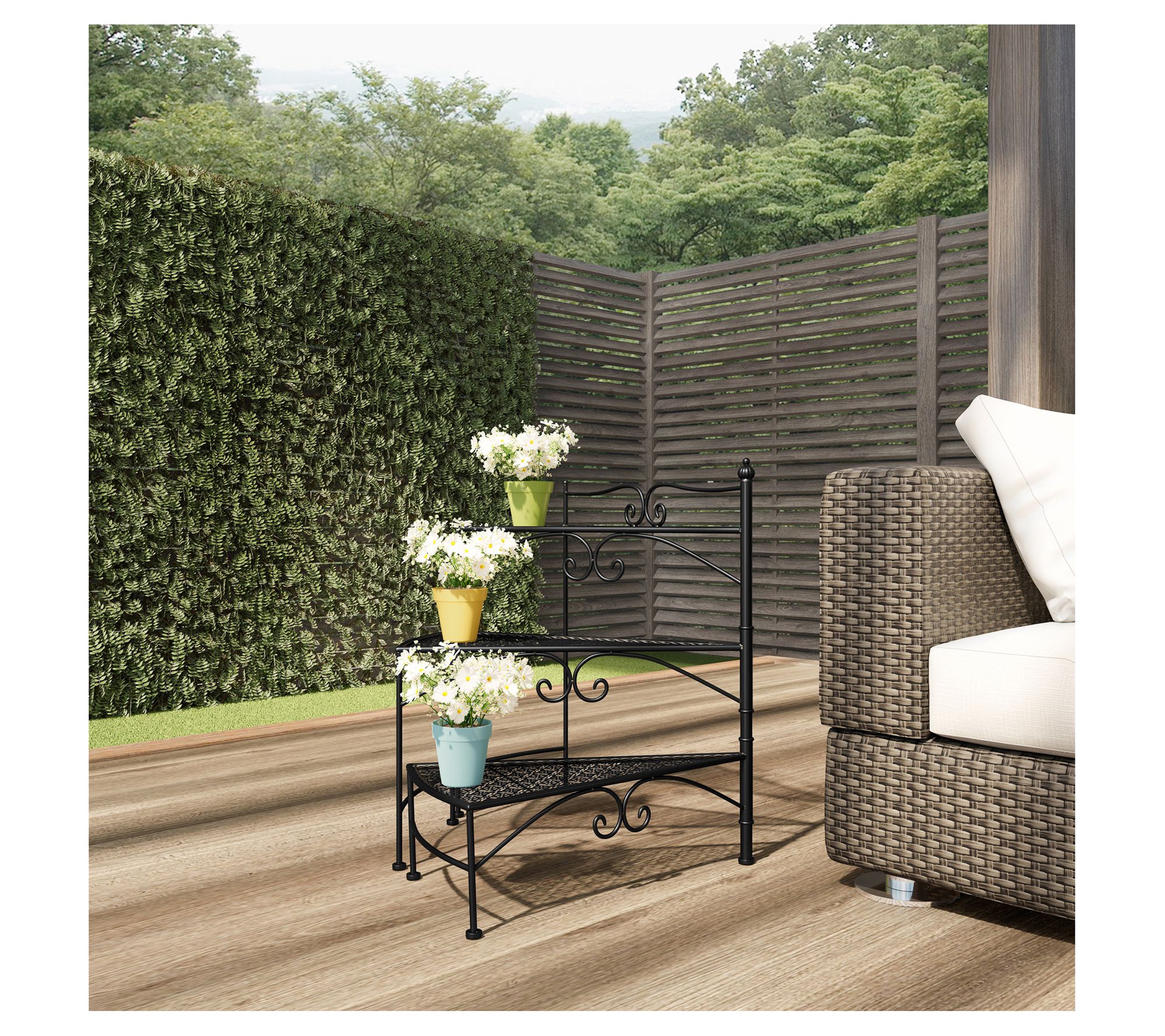 Pure Garden 3-Tier Indoor or Outdoor Spiral Stairs Plant Stand