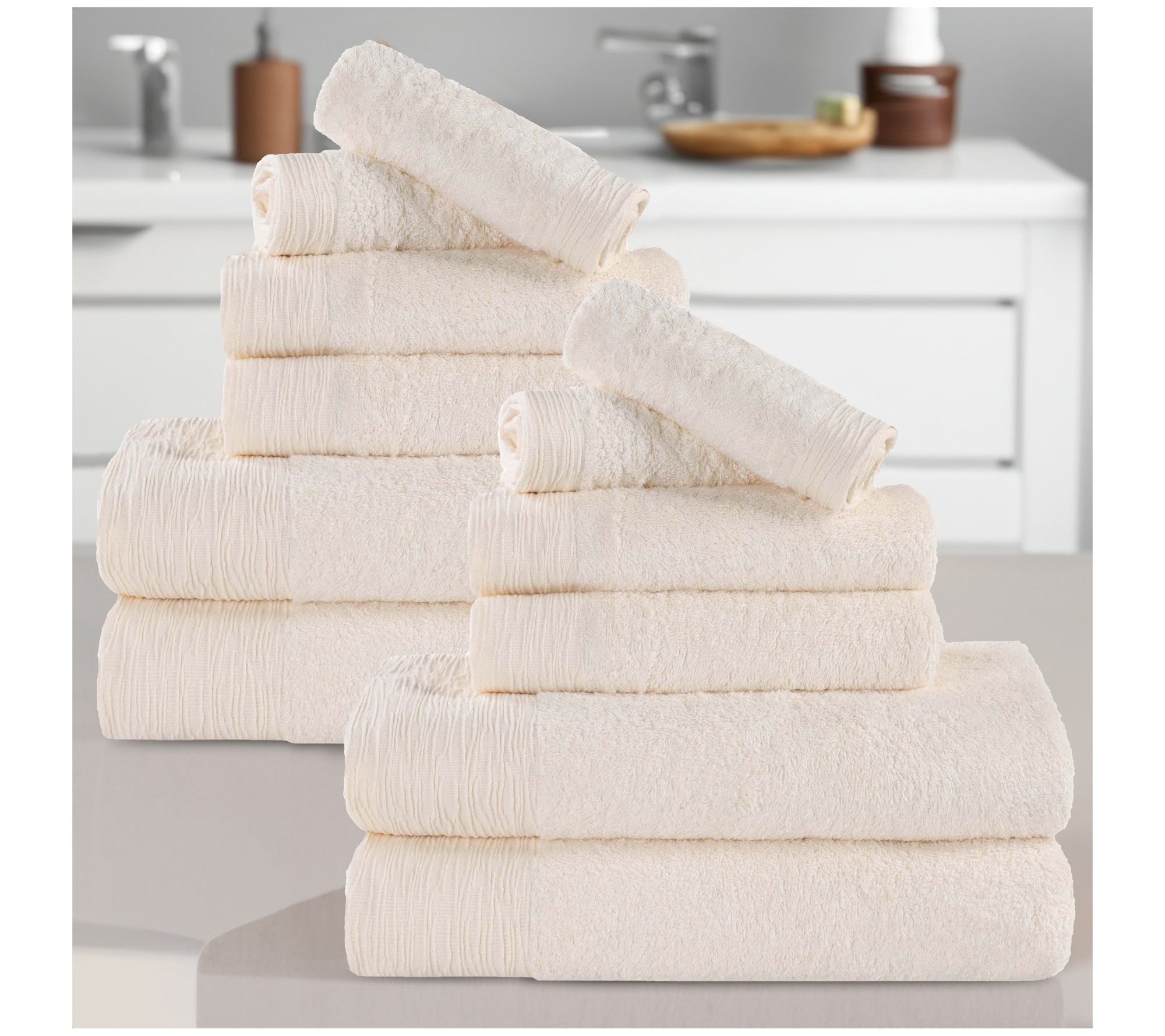 Superior Rayon made from Bamboo Solid 12-Pieceowel Set