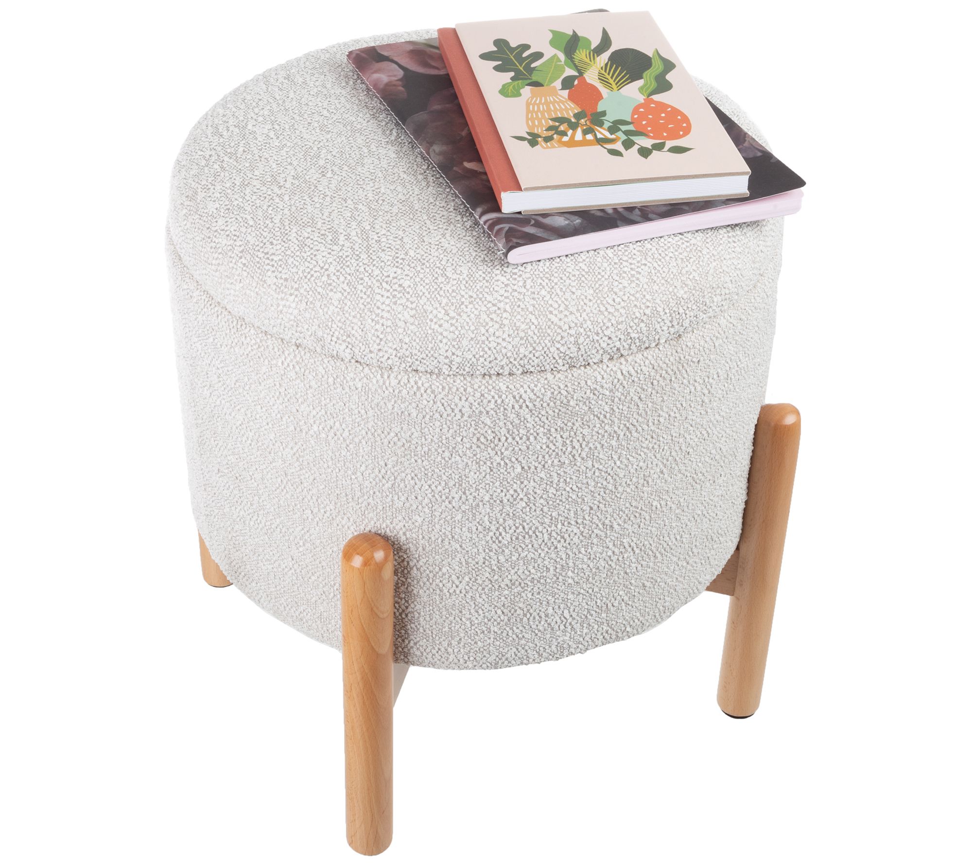 Lavish Home Storage Ottoman Multipurpose RoundFootrest
