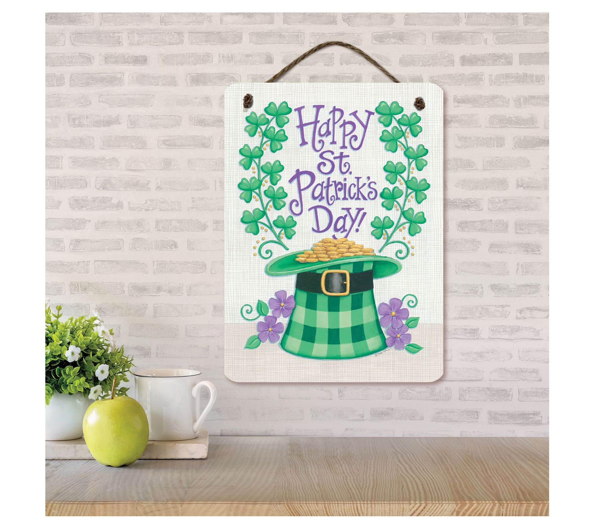 Courtside Market St. Patrick's Day Hat 12x16 Hanging Sign