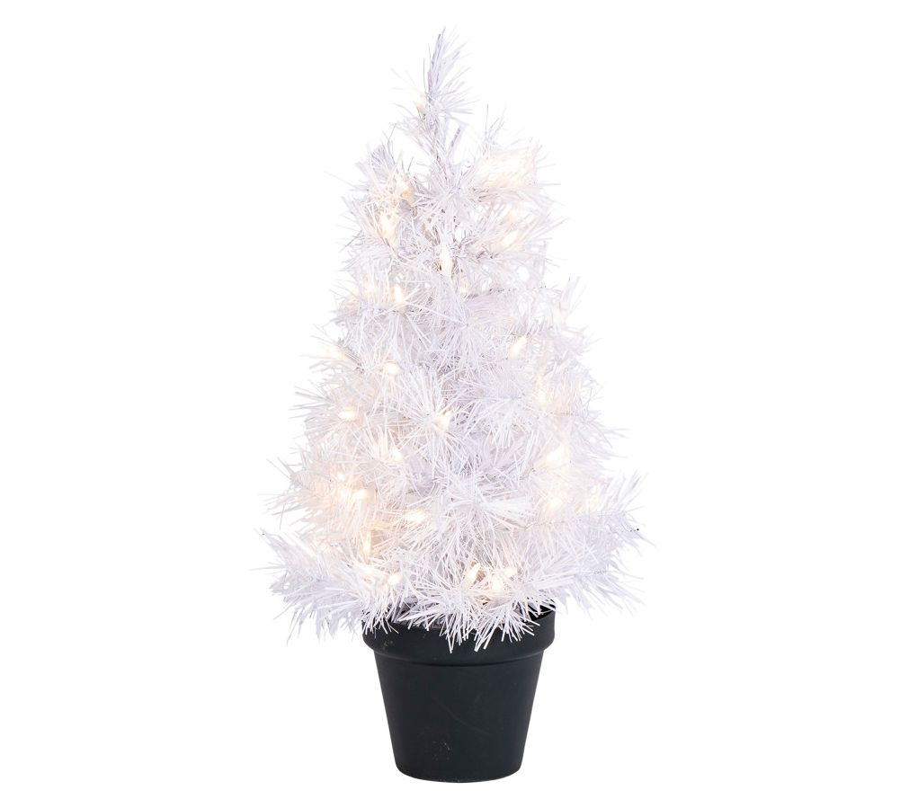 Elegant 24 in White Artificial Tree with Lights by Sterling