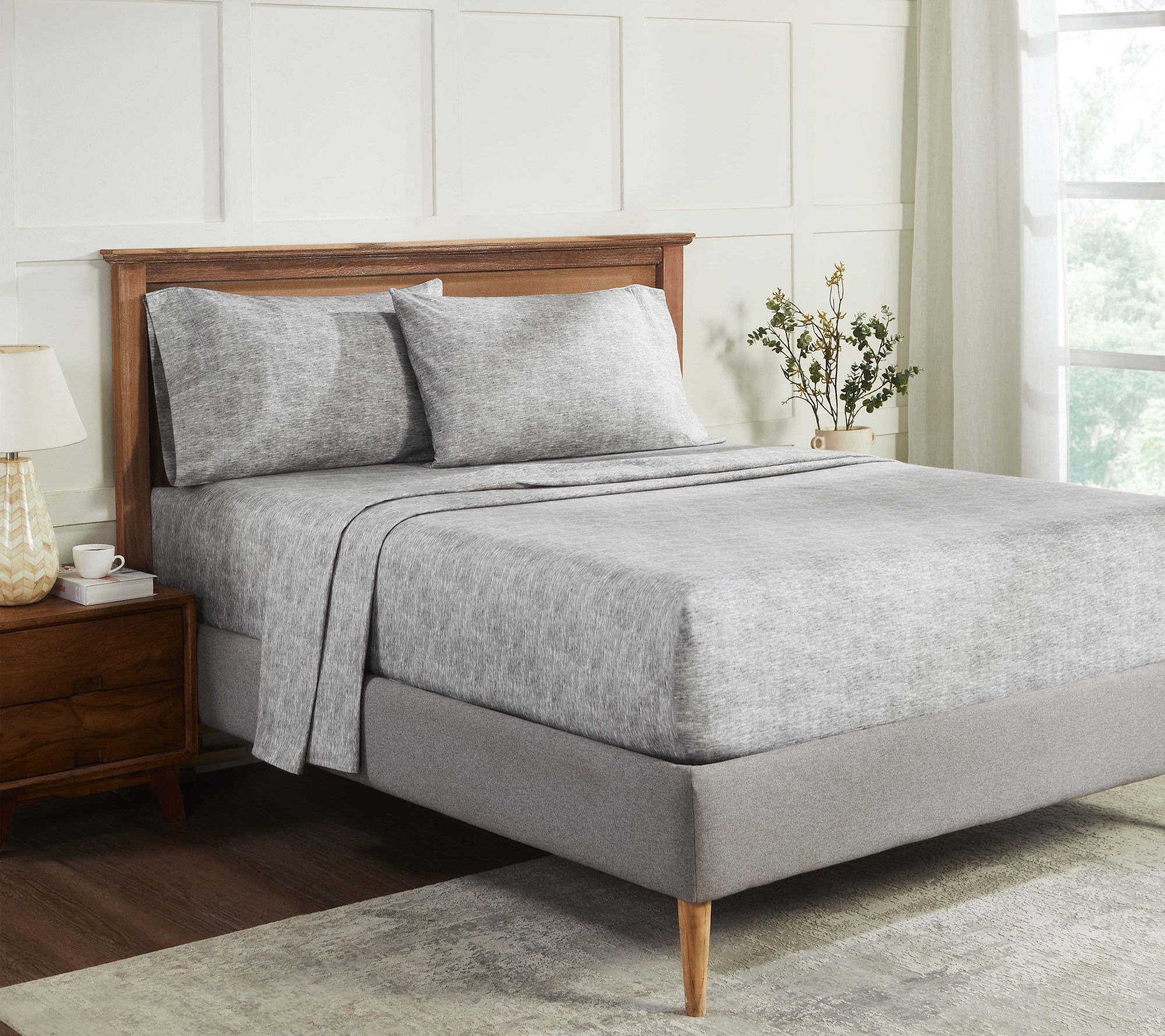 Superior Melange Flannel Cotton Deep Pocket Sheet Set, King