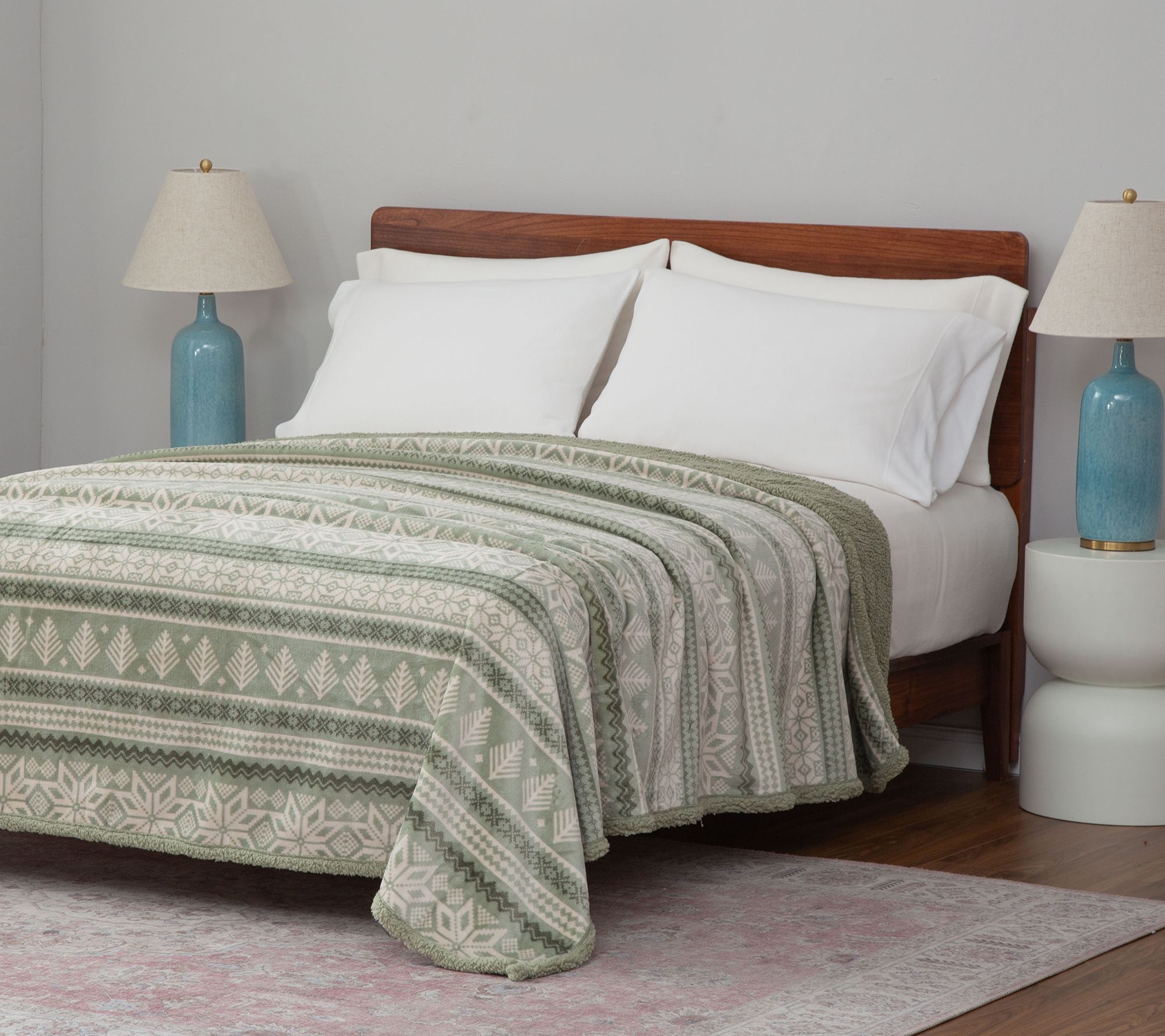 Berkshire Velvetsoft Fair Isle Blanket - Queen