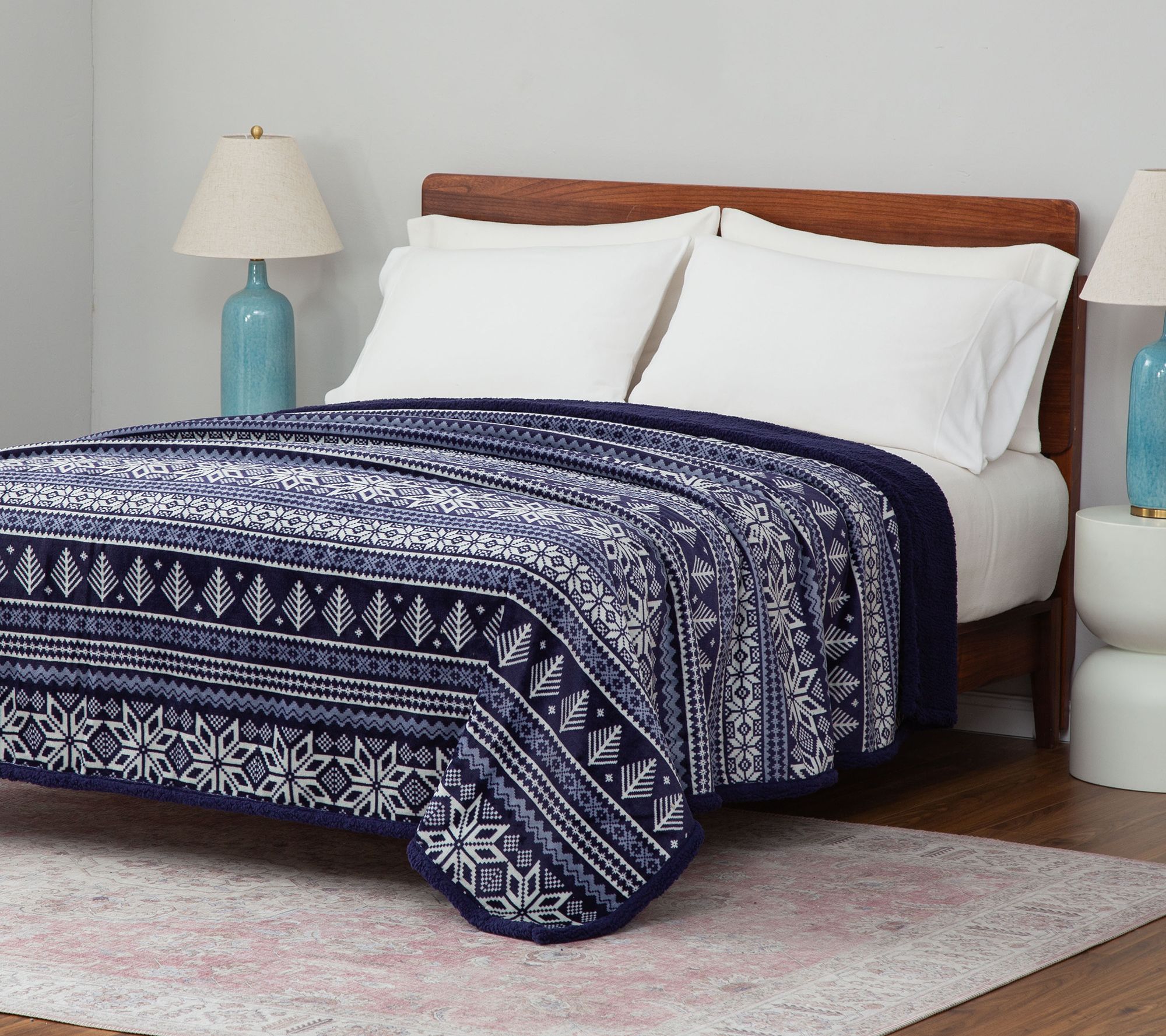 Berkshire Velvetsoft Fair Isle Blanket - Queen