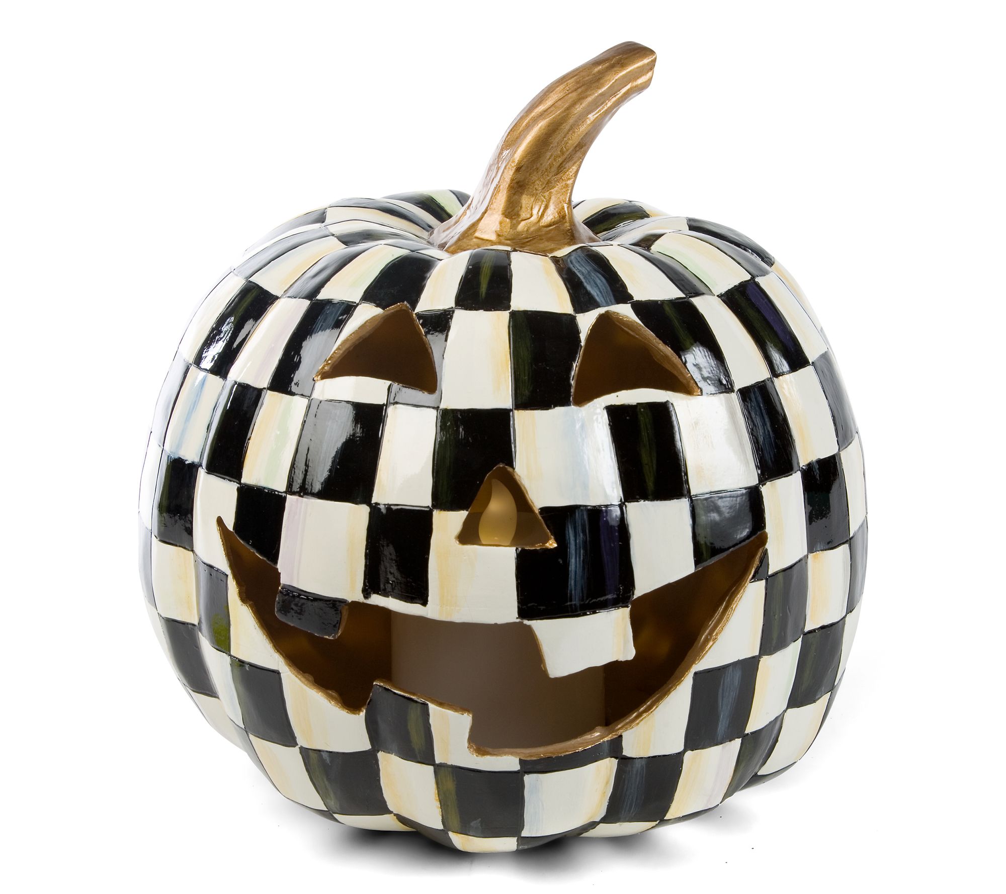 MacKenzie-Childs Courtly Check Illuminated Pumpkin