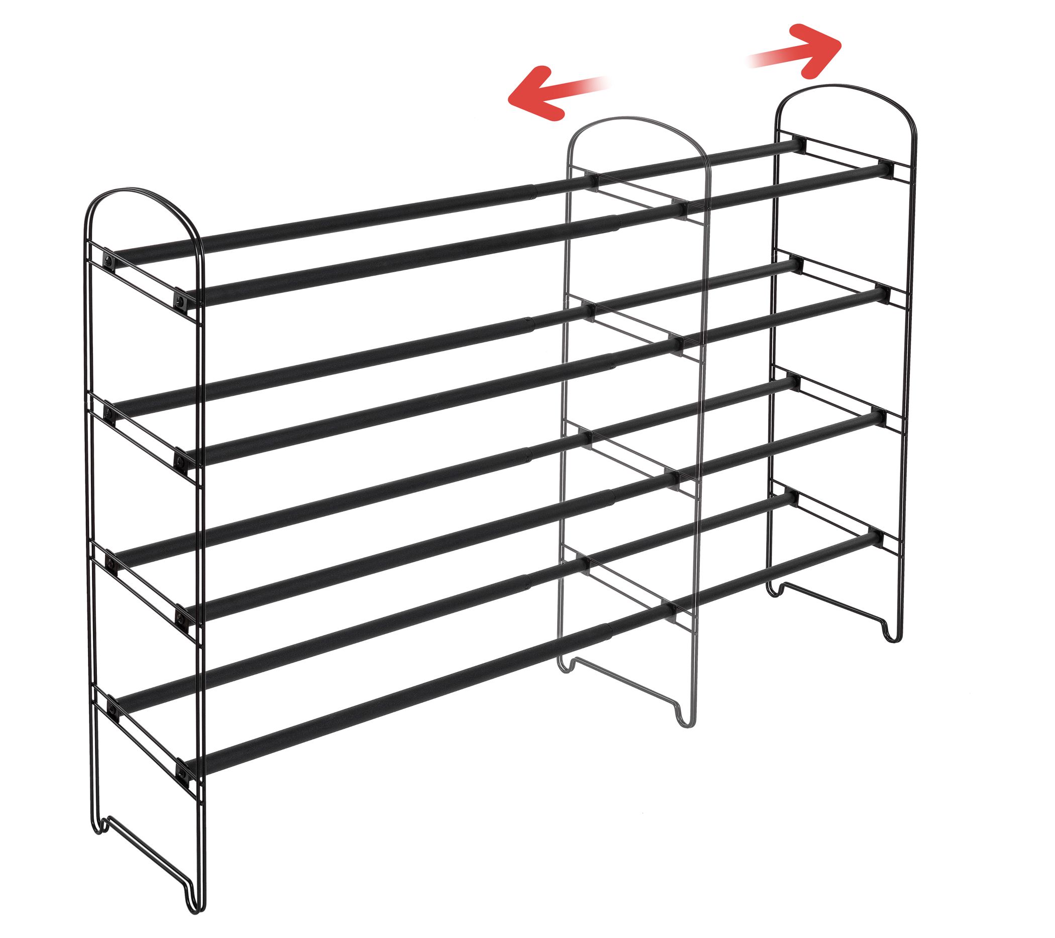 Seville Classics 4-Tier Expandable Shoe Rack, 2 .5" to 45"