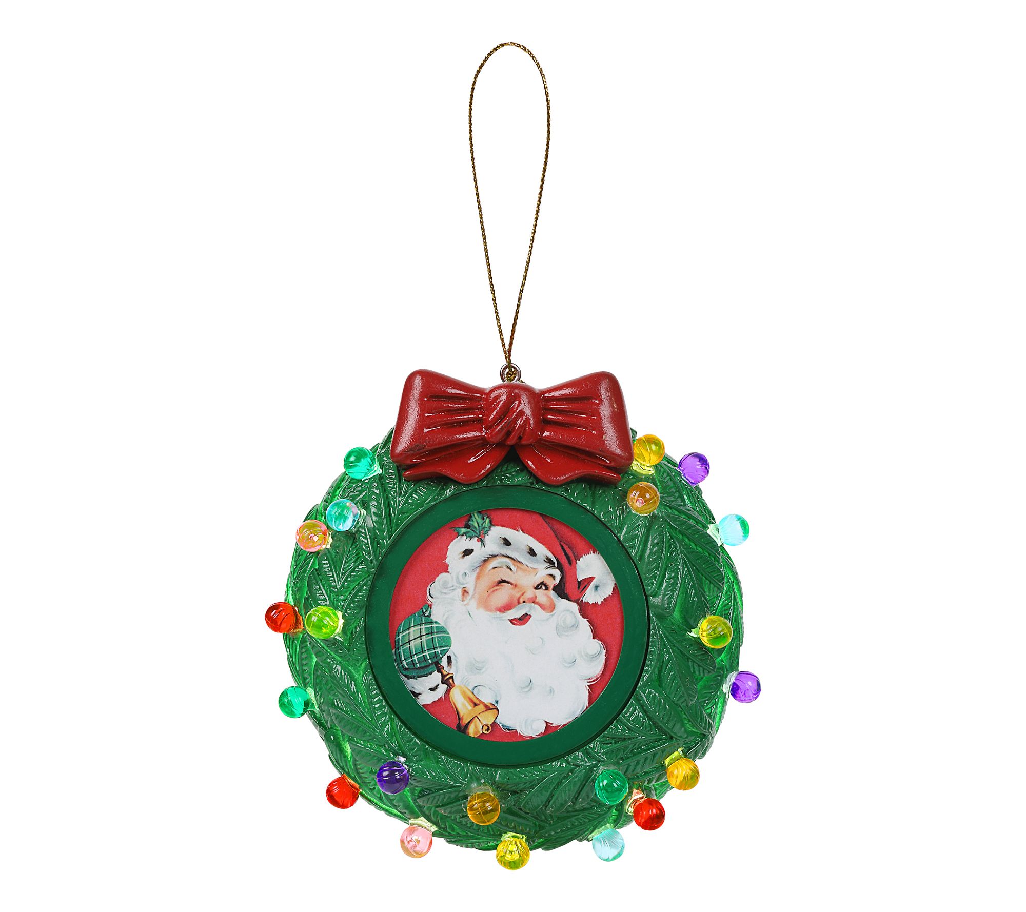 Mr. Christmas 3 in. Green Wreath Recordable Ornament