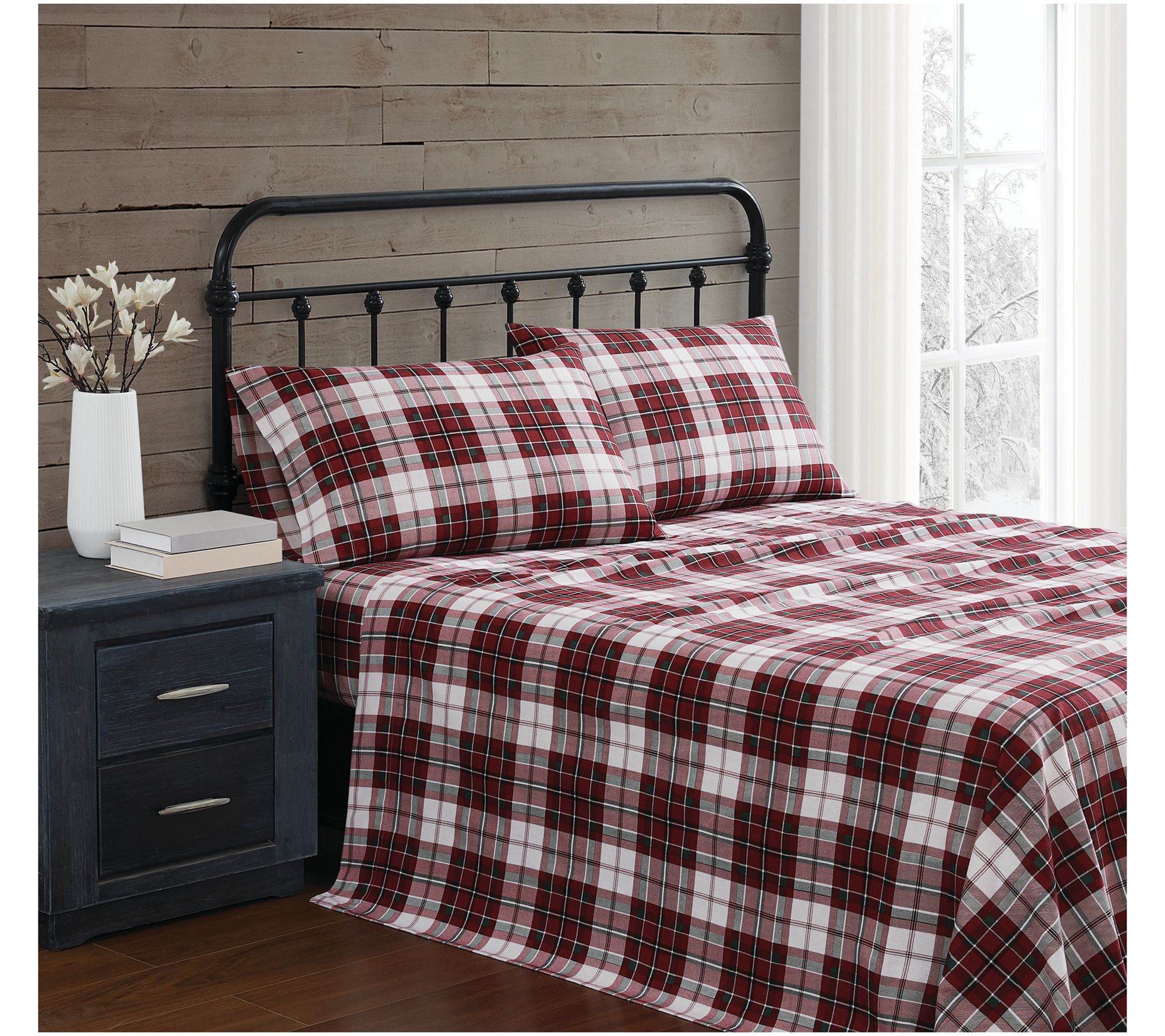 Truly Soft Holiday Plaid Queen Flannel Sheet Set