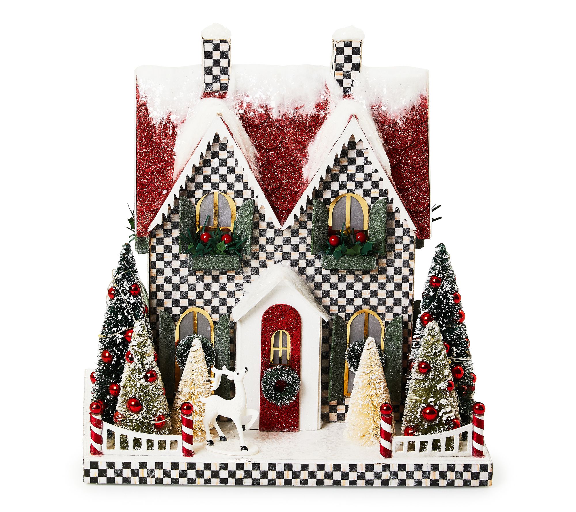 MacKenzie-Childs Cozy Christmas Illuminated Paper Cottage