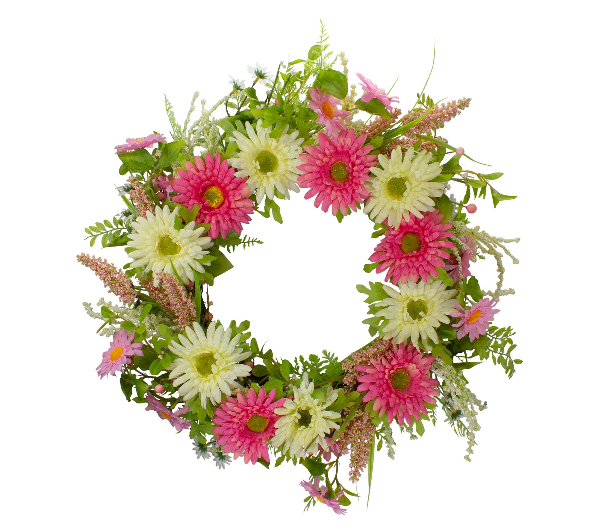 Northlight Chrysanthemum and Berry Floral Spring Wreath
