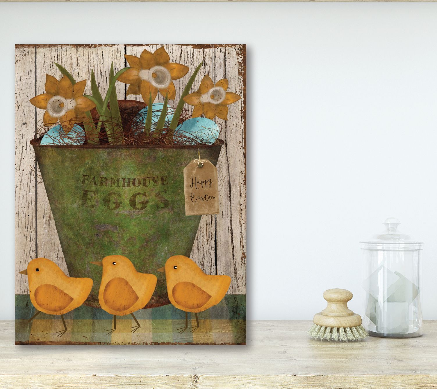 Courtside Market Farmhouse Eggs Easter 16x20 Canvas Wall Art