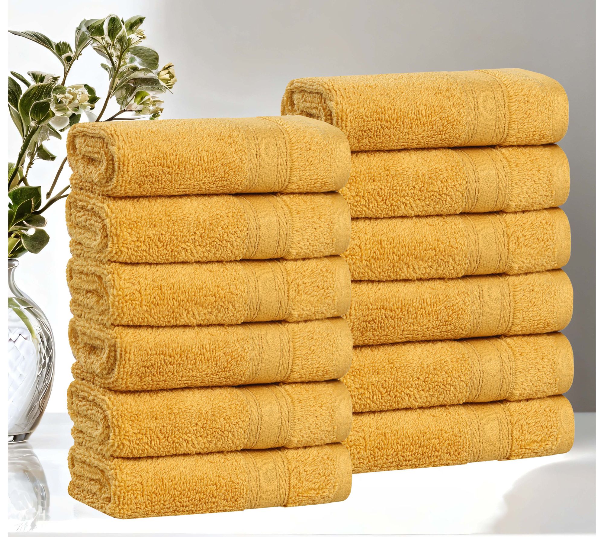 Superior 12 Piece Belmont Zero Twist Cotton Face Towel Set