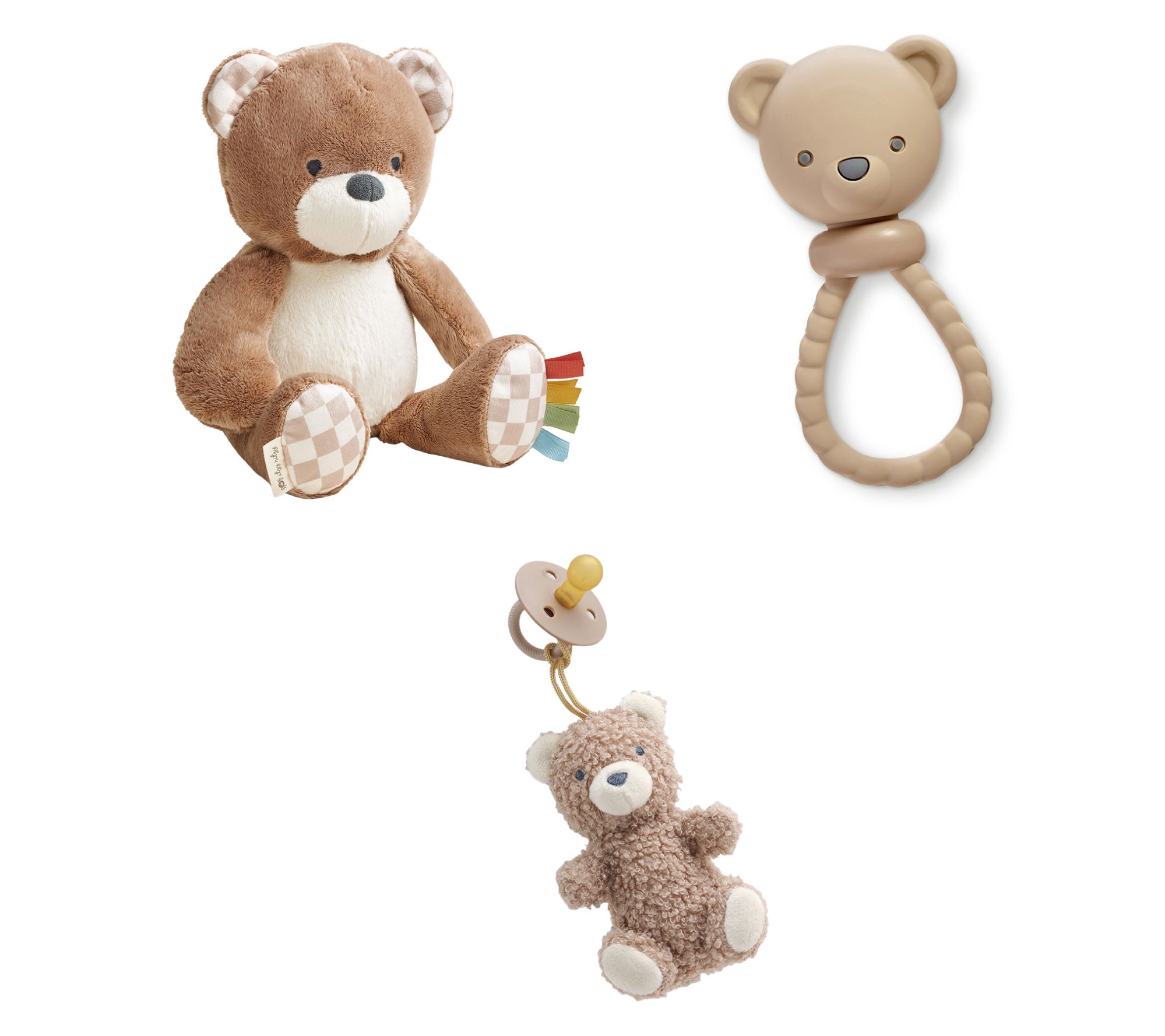 Itzy Ritzy Beary Cute Plush, Rattle & Pacifierwith Bear Pal