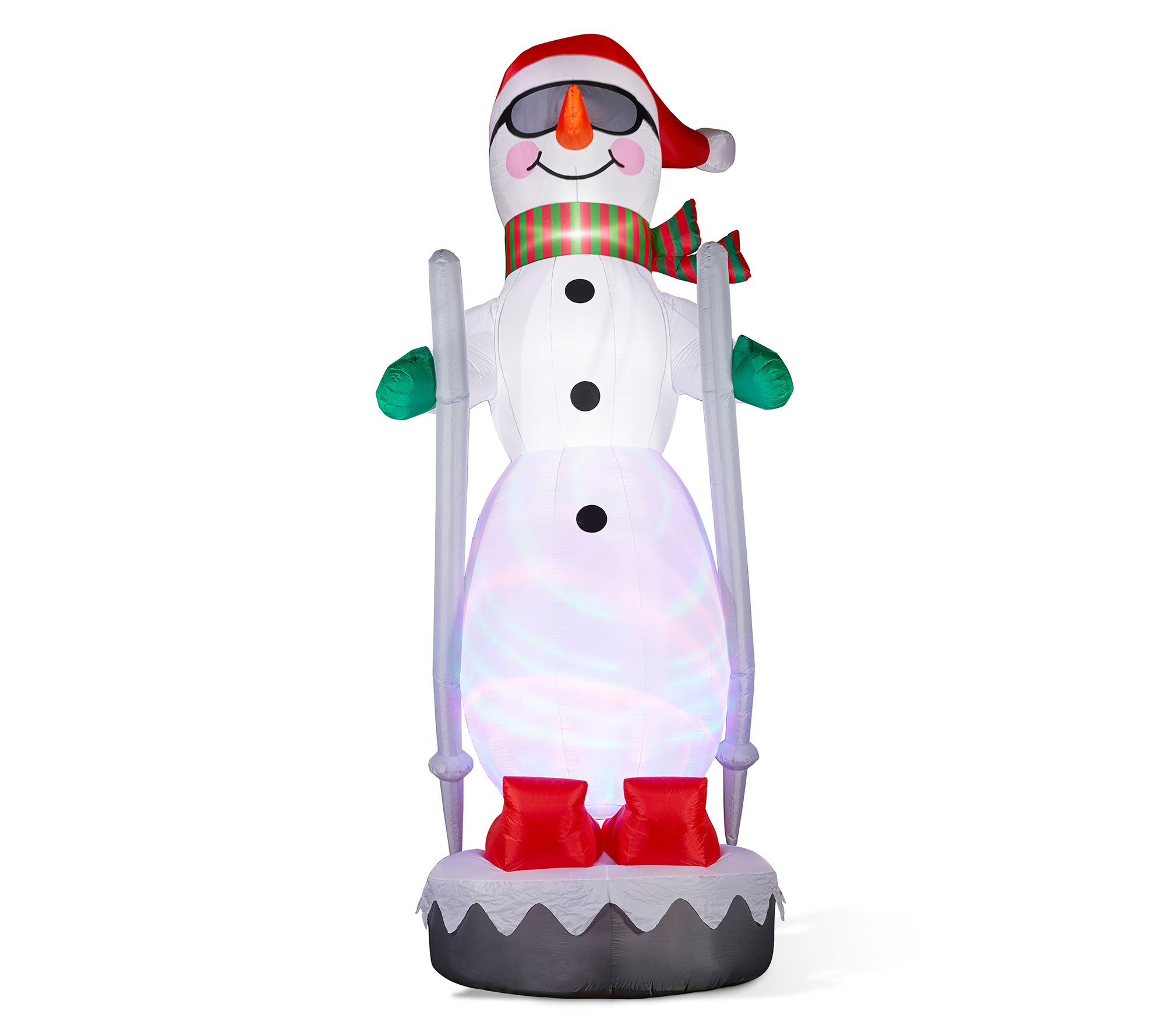 Glitzhome 20ft Giant DISCO Lighted Inflatable Skiing Snowman
