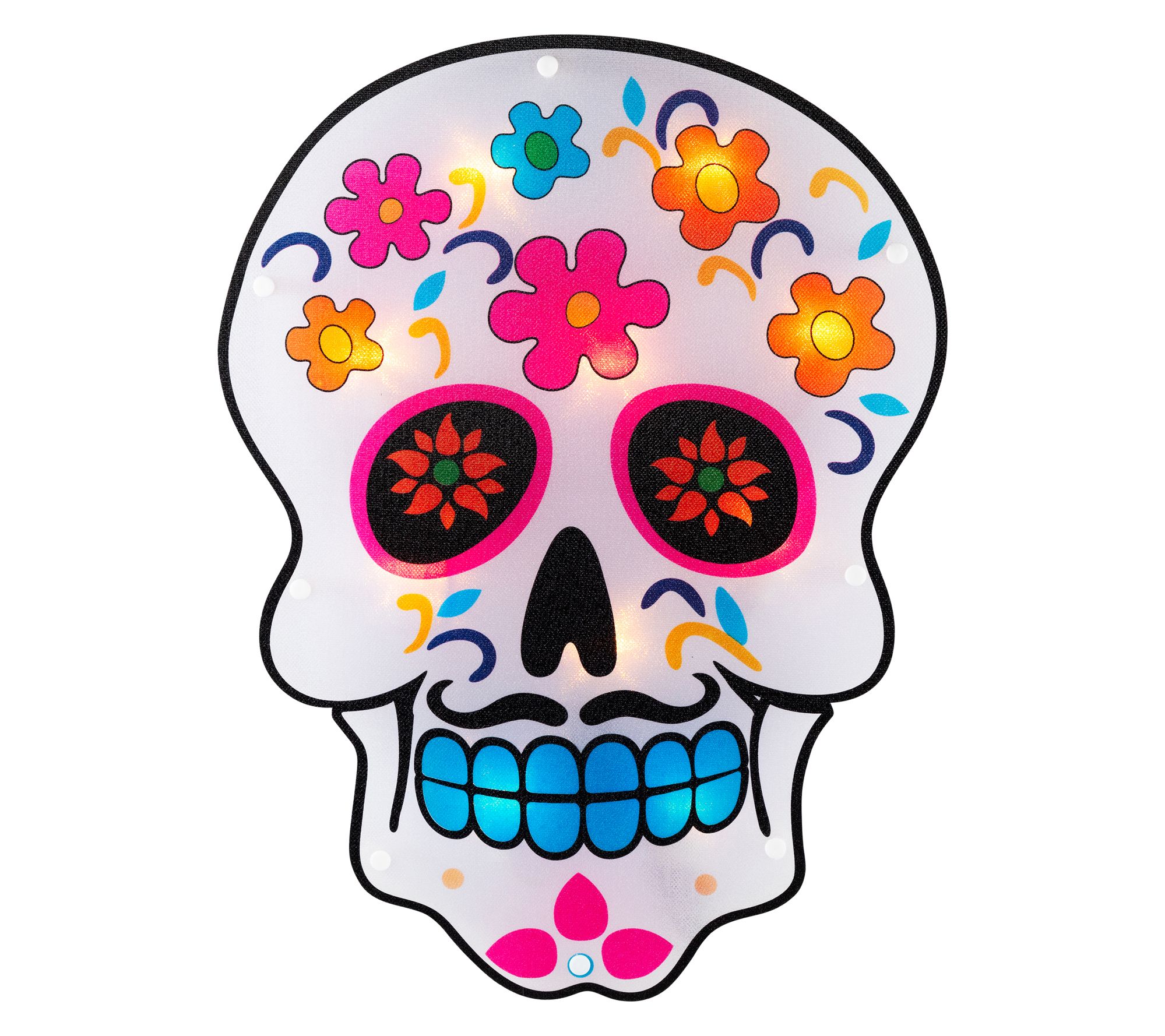 Northlight 15" Prelit Skull Day of the Dead Window Silhouette