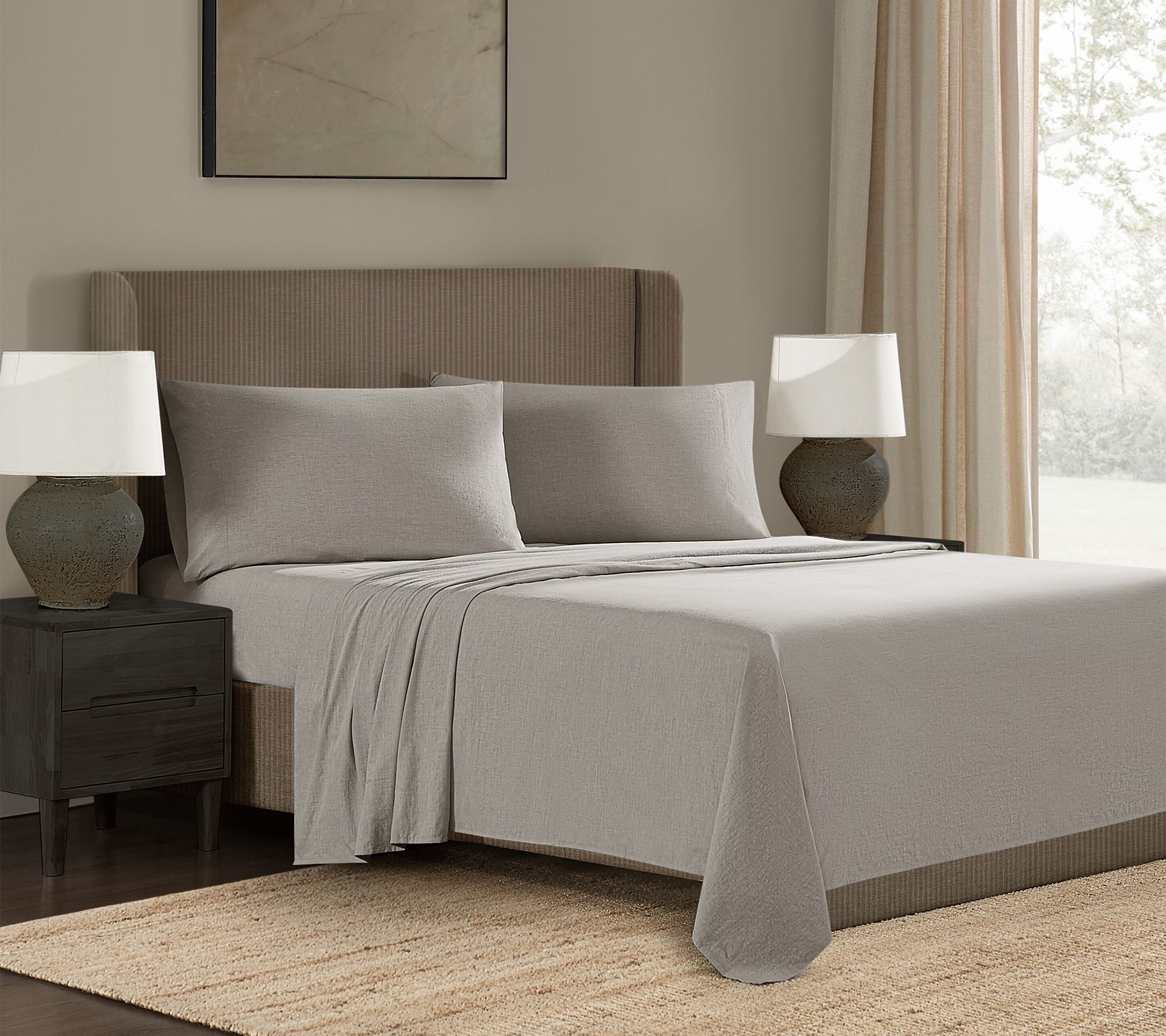 Frye Dusted Denim CVC Queen 4 Piece Sheet Set