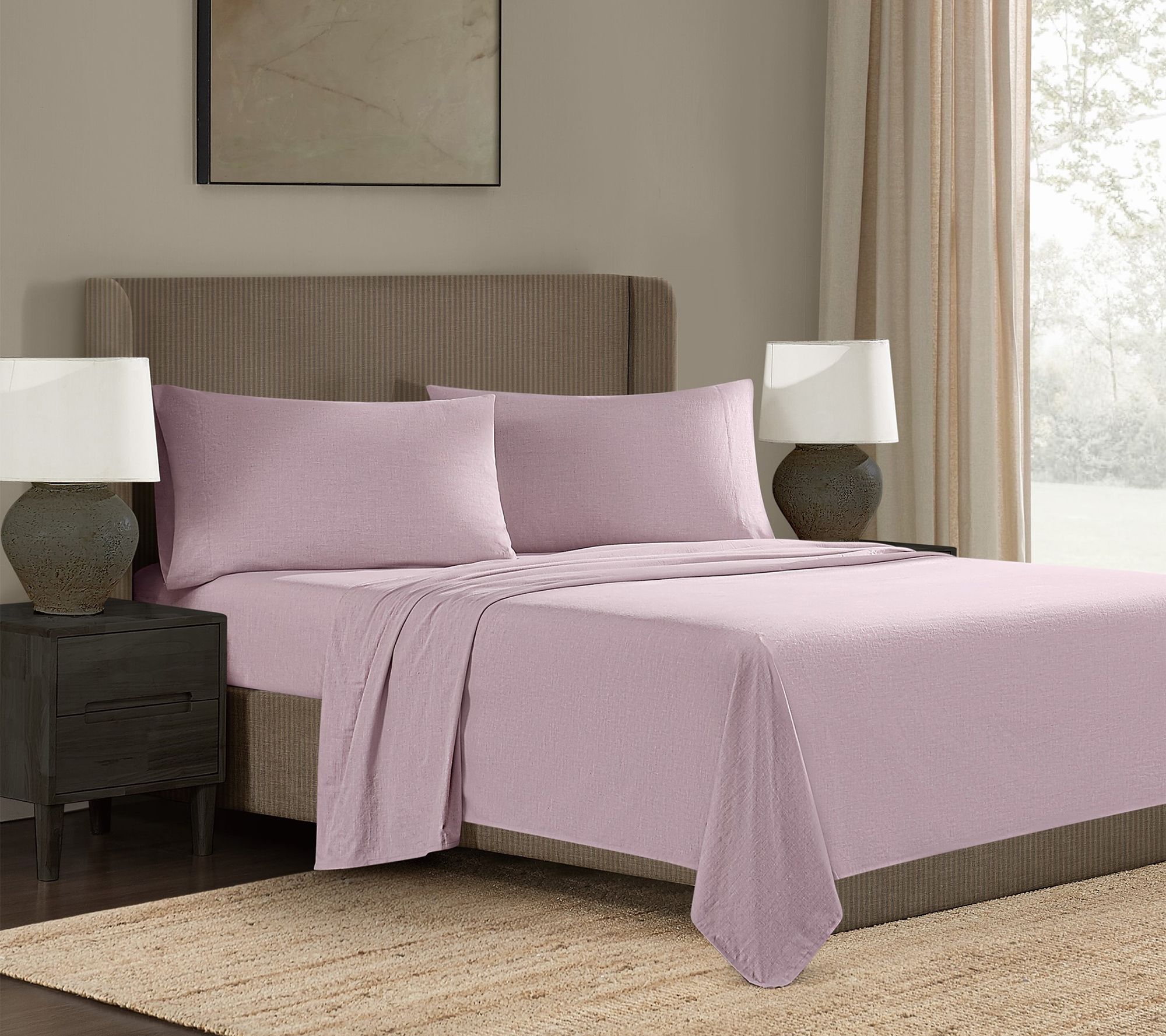 Frye Dusted Denim CVC Queen 4 Piece Sheet Set