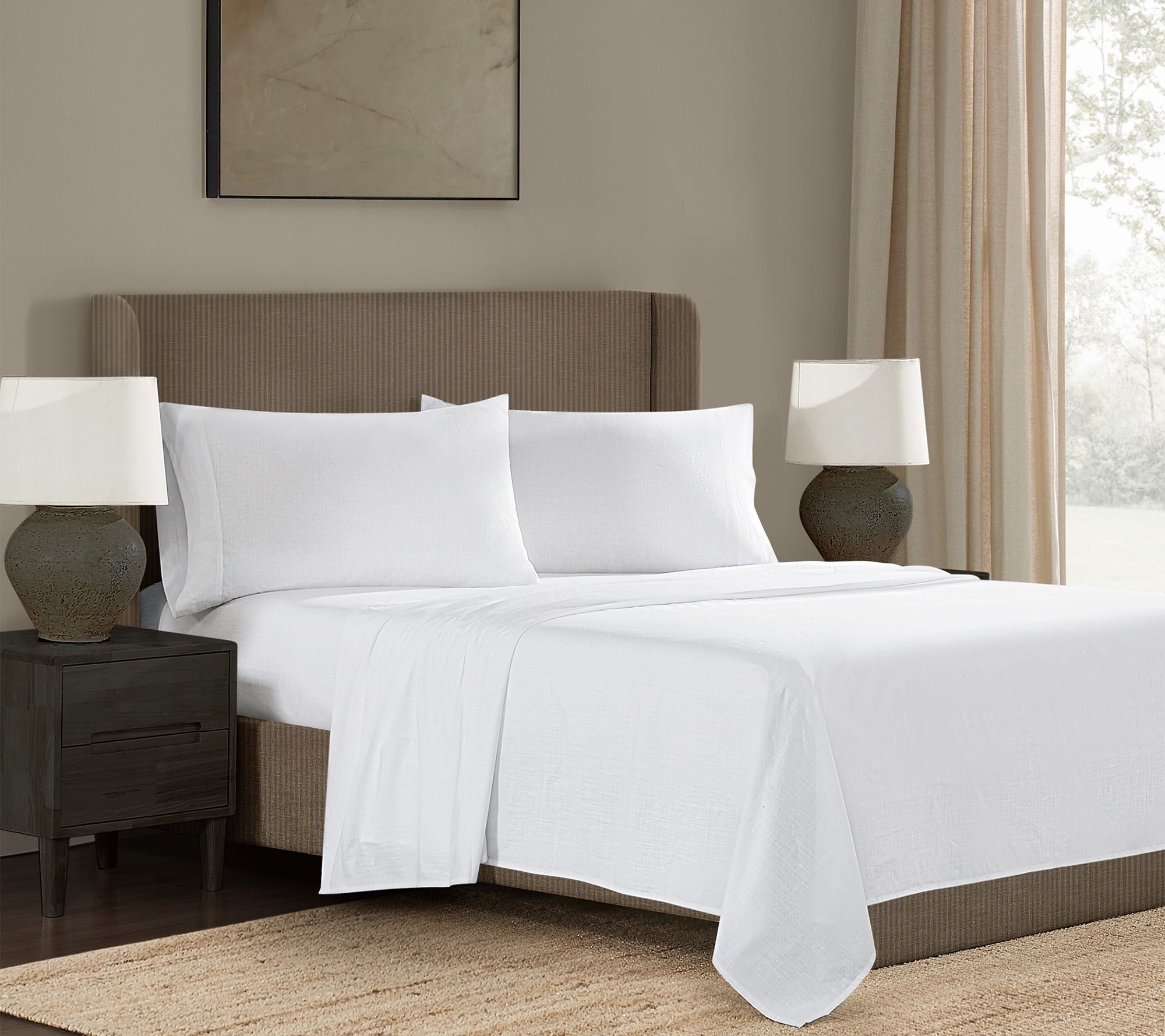 Frye Dusted Denim CVC Queen 4 Piece Sheet Set