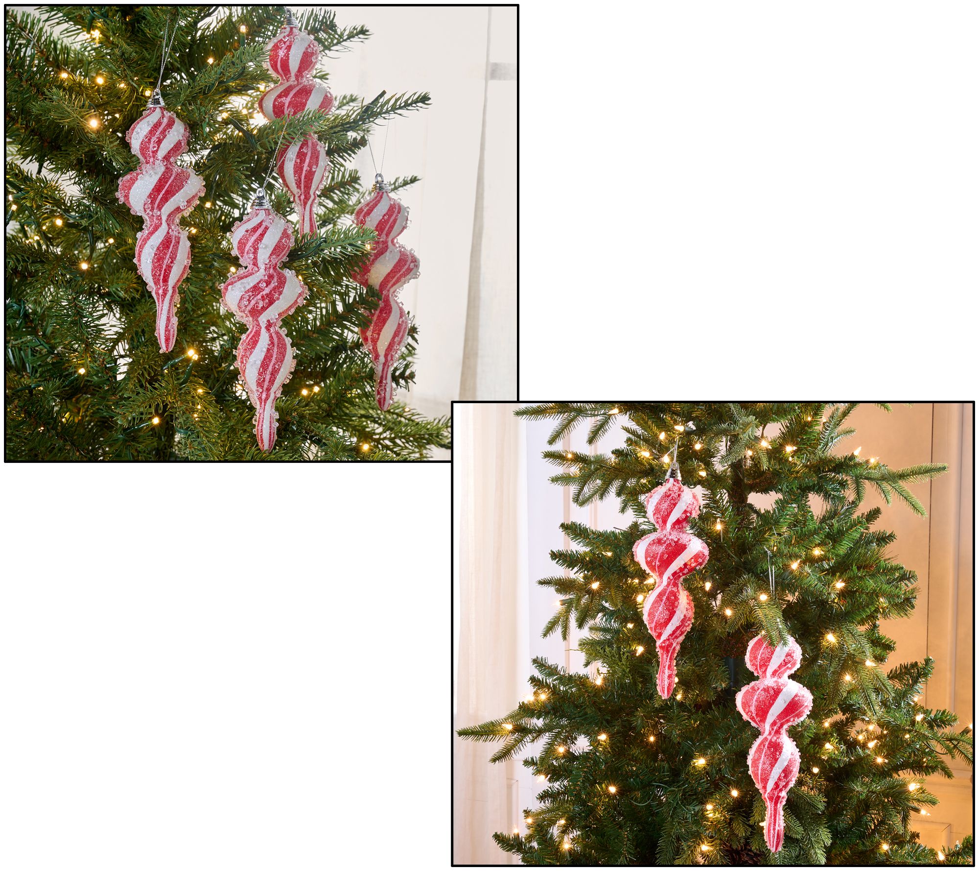 Beaded Peppermint Swirl Ornaments by Valerie