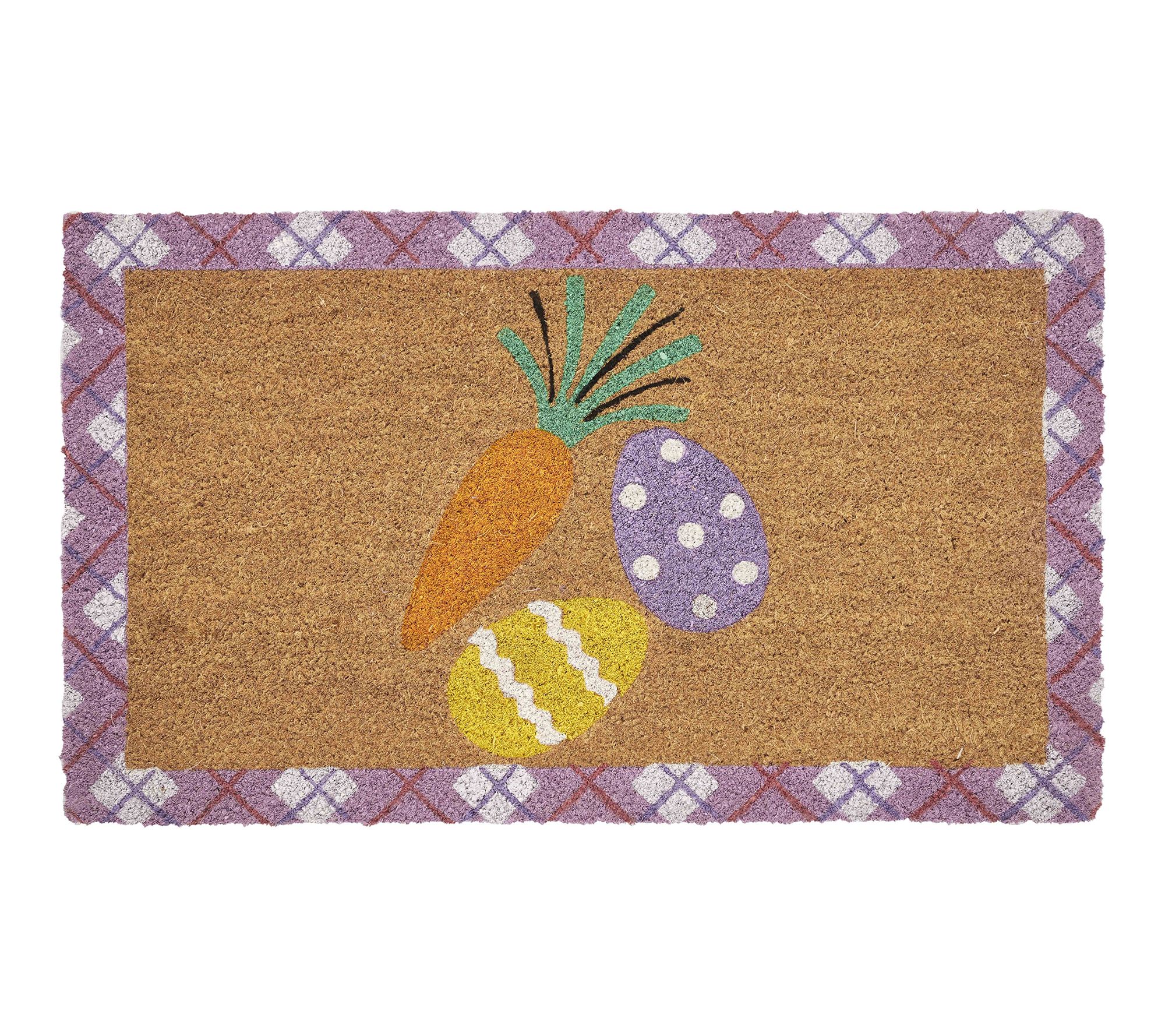 Hallmark Multi Sunny Nest Plaid Outdoor Coir Doormat, 18" x 30