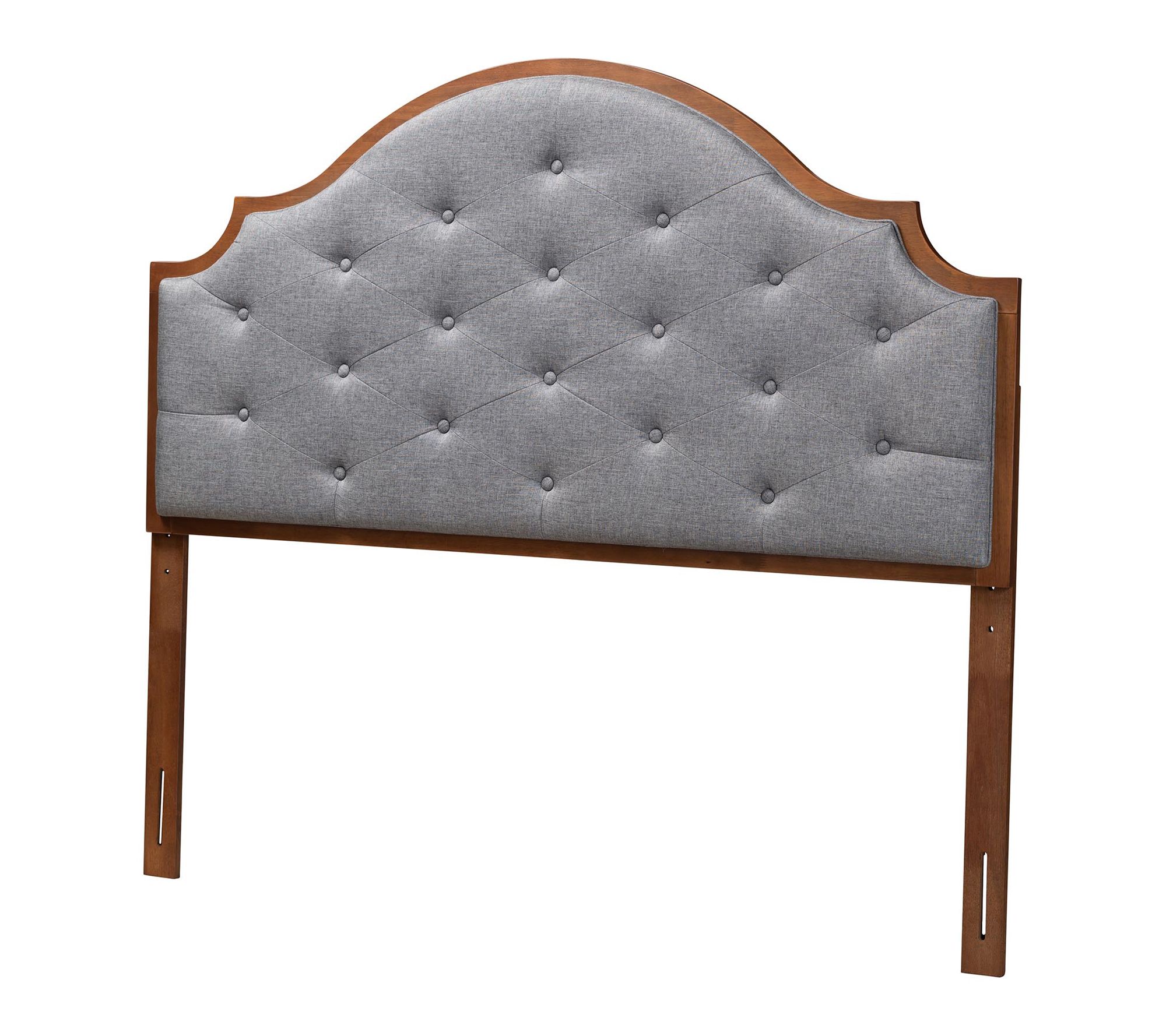 Baxton Studio Premala Grey and Walnut Brown King Headboard
