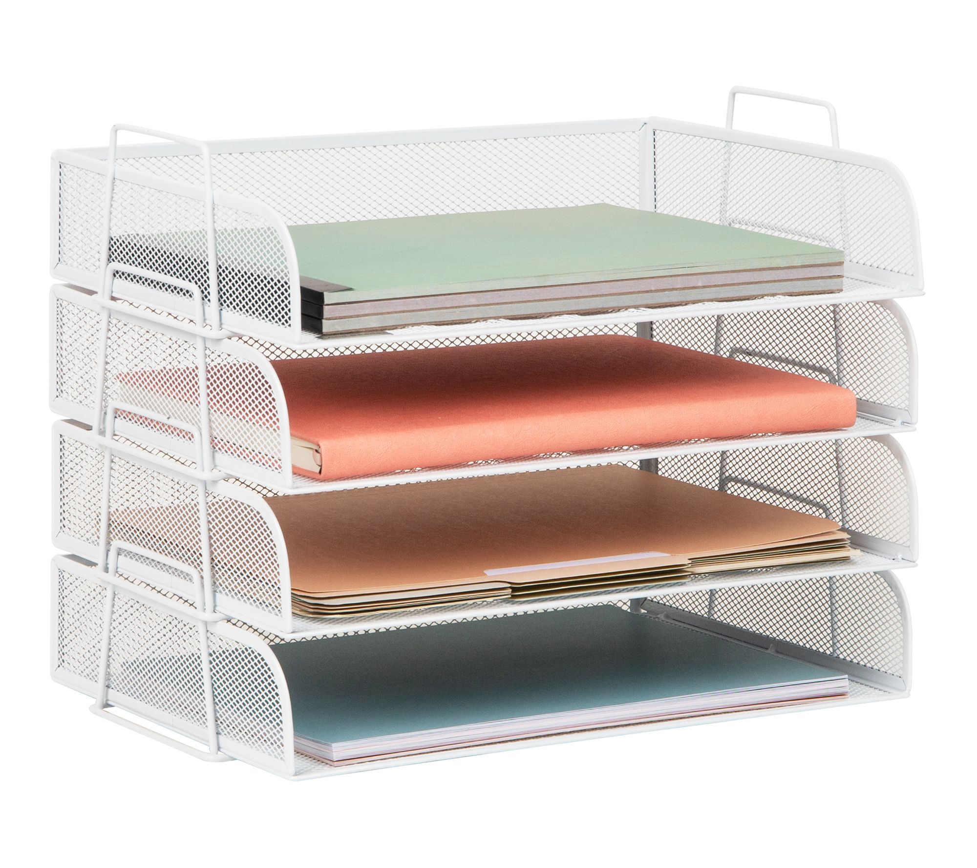 Mind Reader Stackable Paper Tray, Desktop Organizer 4 Pcs.