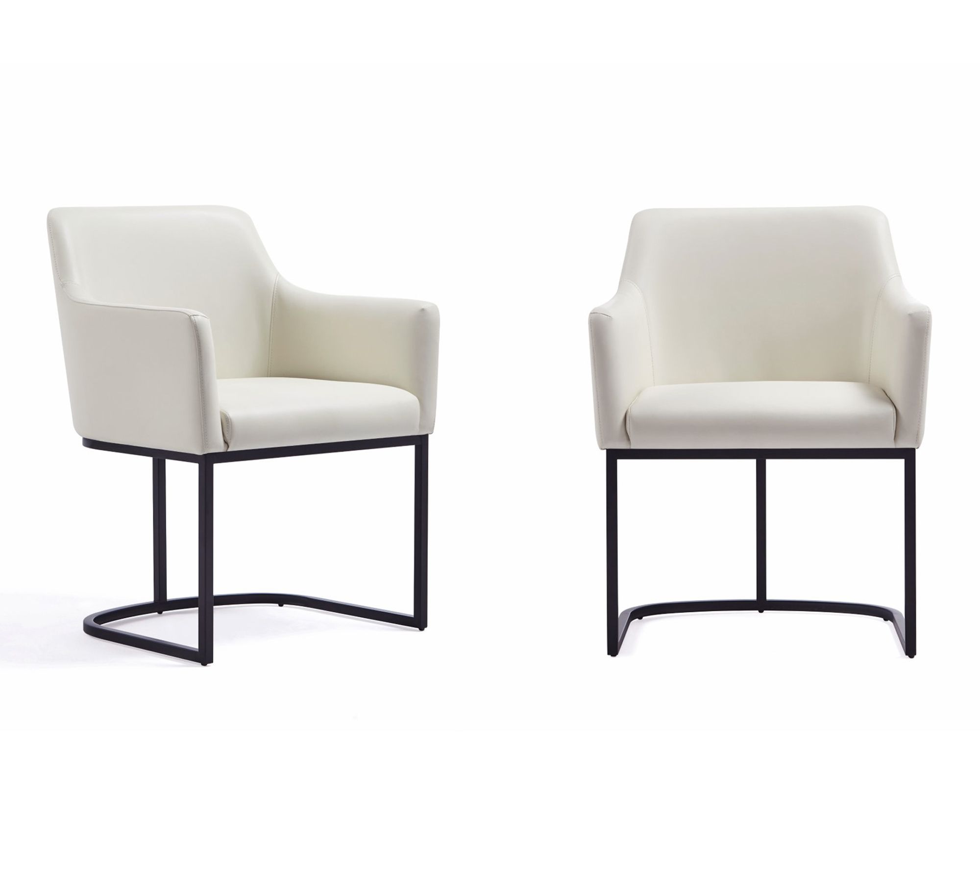 Manhattan Comfort Serena Vegan Leather Armchair- Set of 2