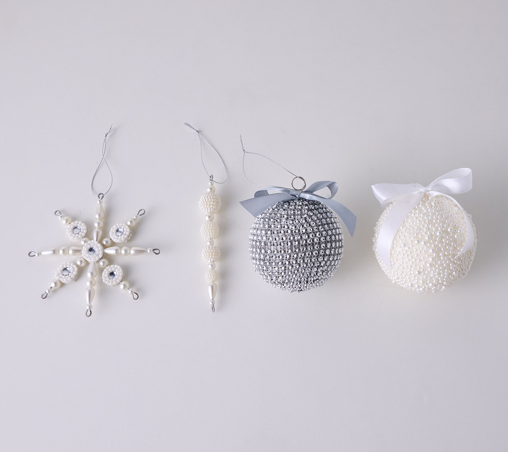 12-Piece Pearl & Rhinestone Ornament Set by Kim Gravel
