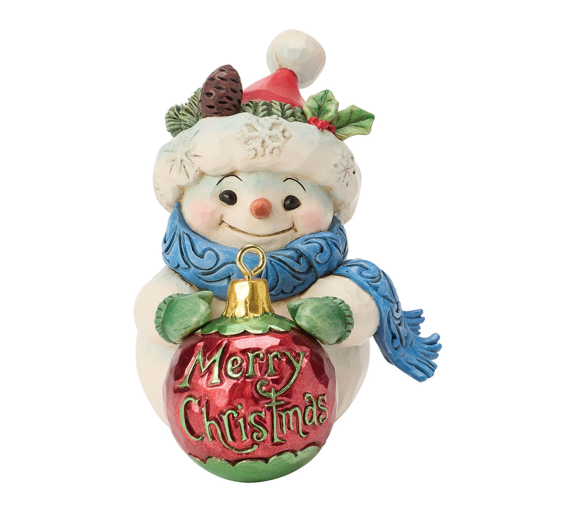Jim Shore Heartwood Creek Snowman Ball Mini Figurine 3.8in H