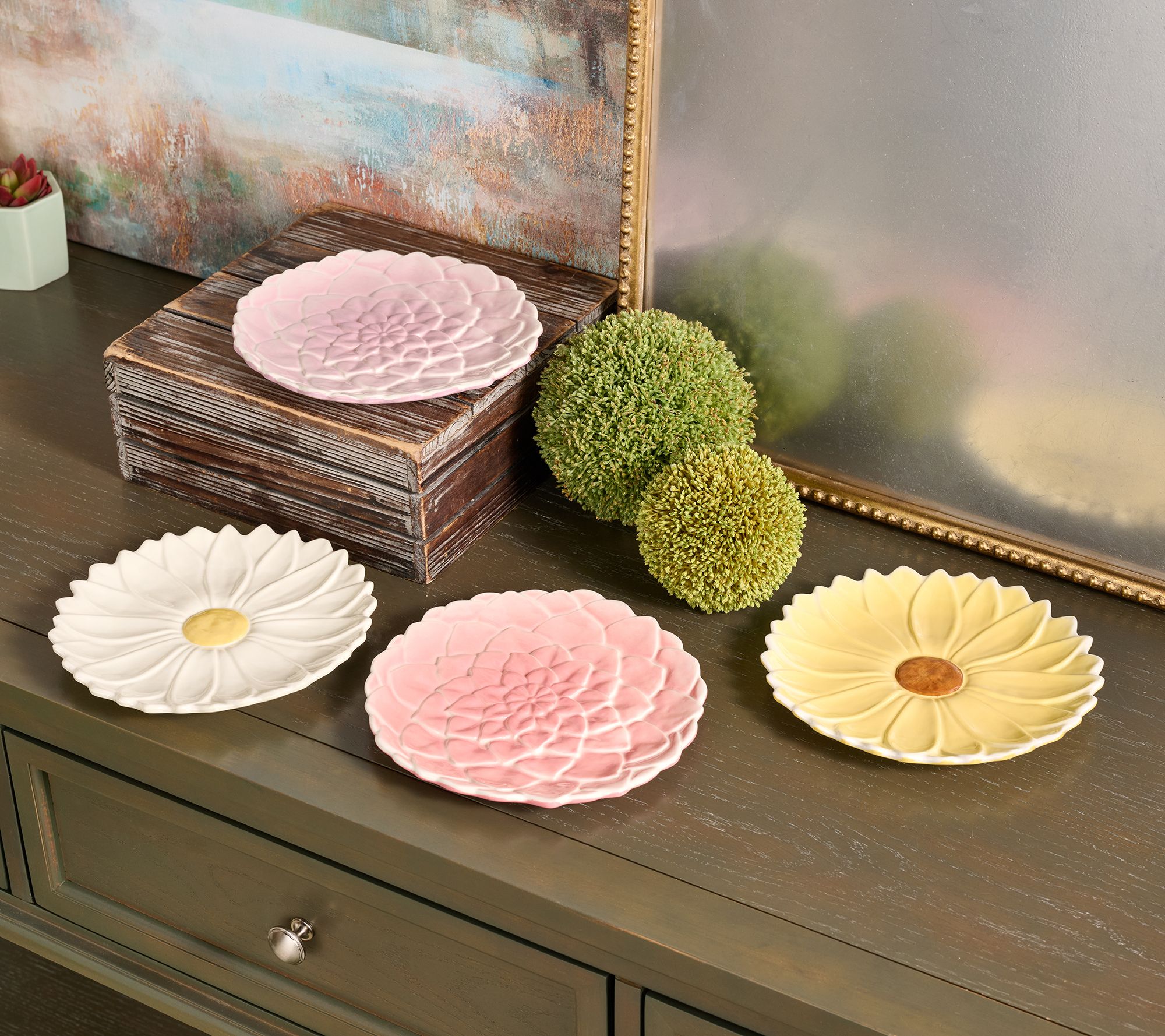 "As Is" Ode to Color by Lori Weitzner S/4 Flower Salad Plates