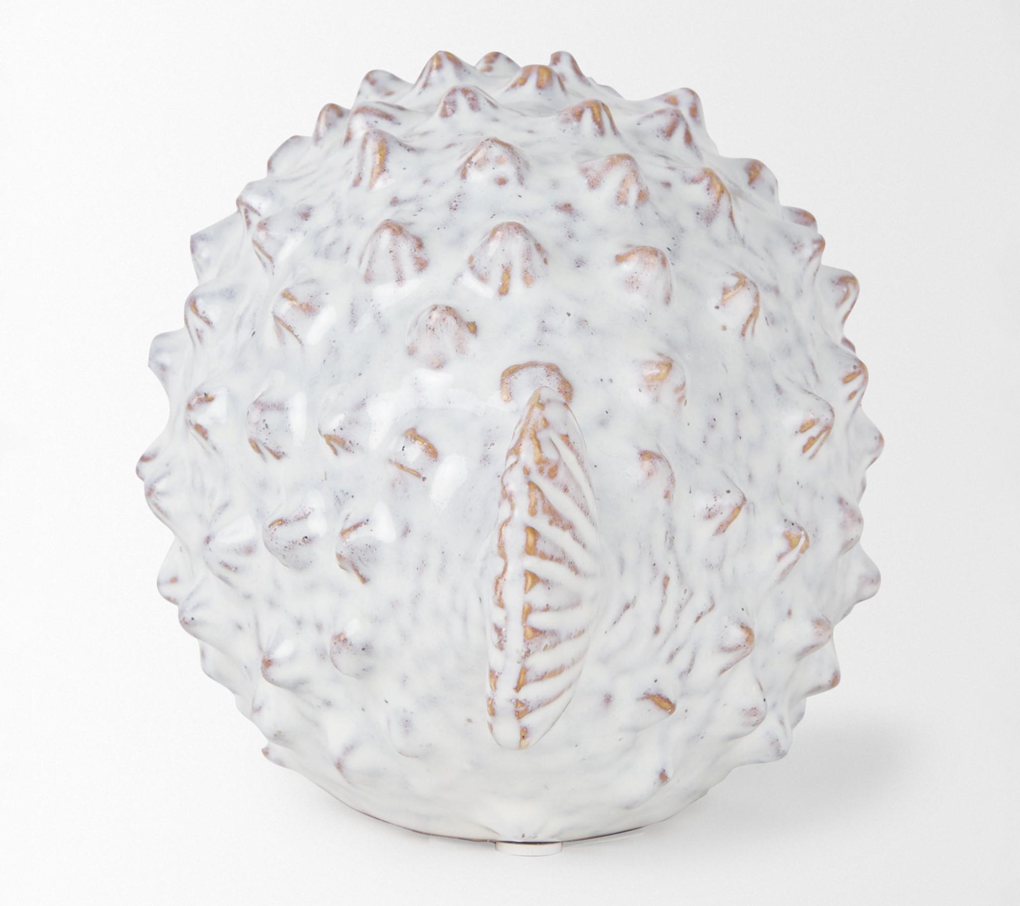 HomeRoots 6" White Ceramic Puffer Fish Sculpture