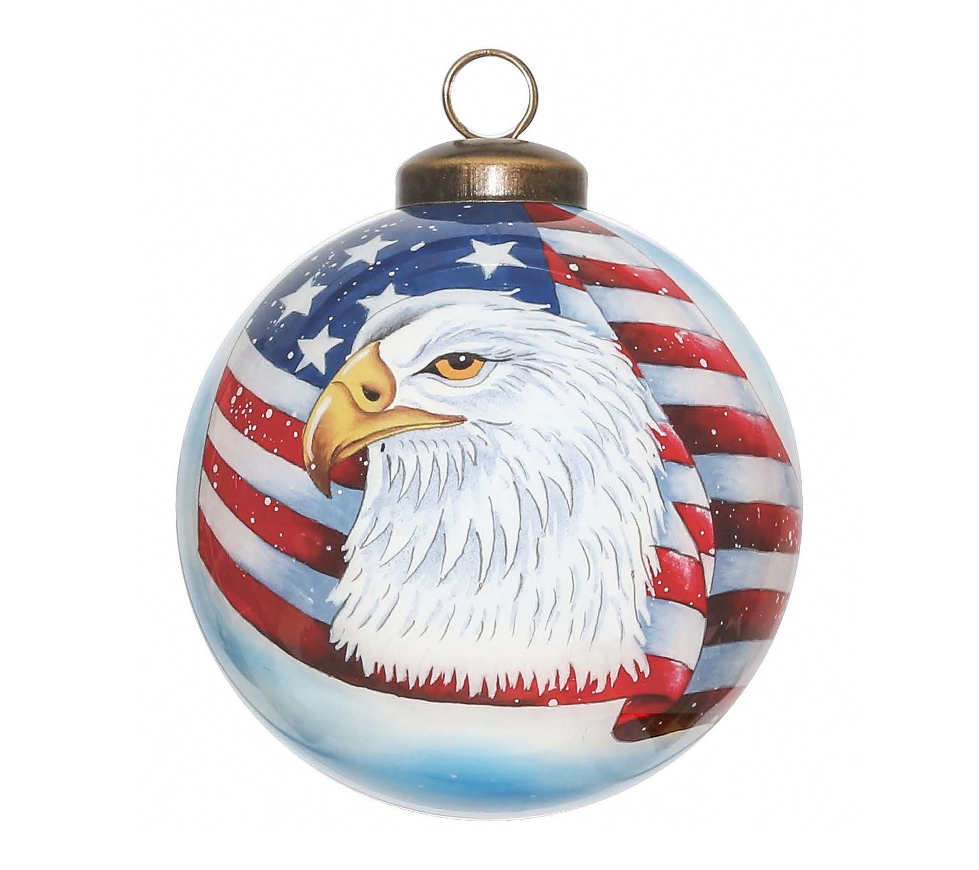 Inner Beauty Gifts 3 inch Eagle & Flag Ornament