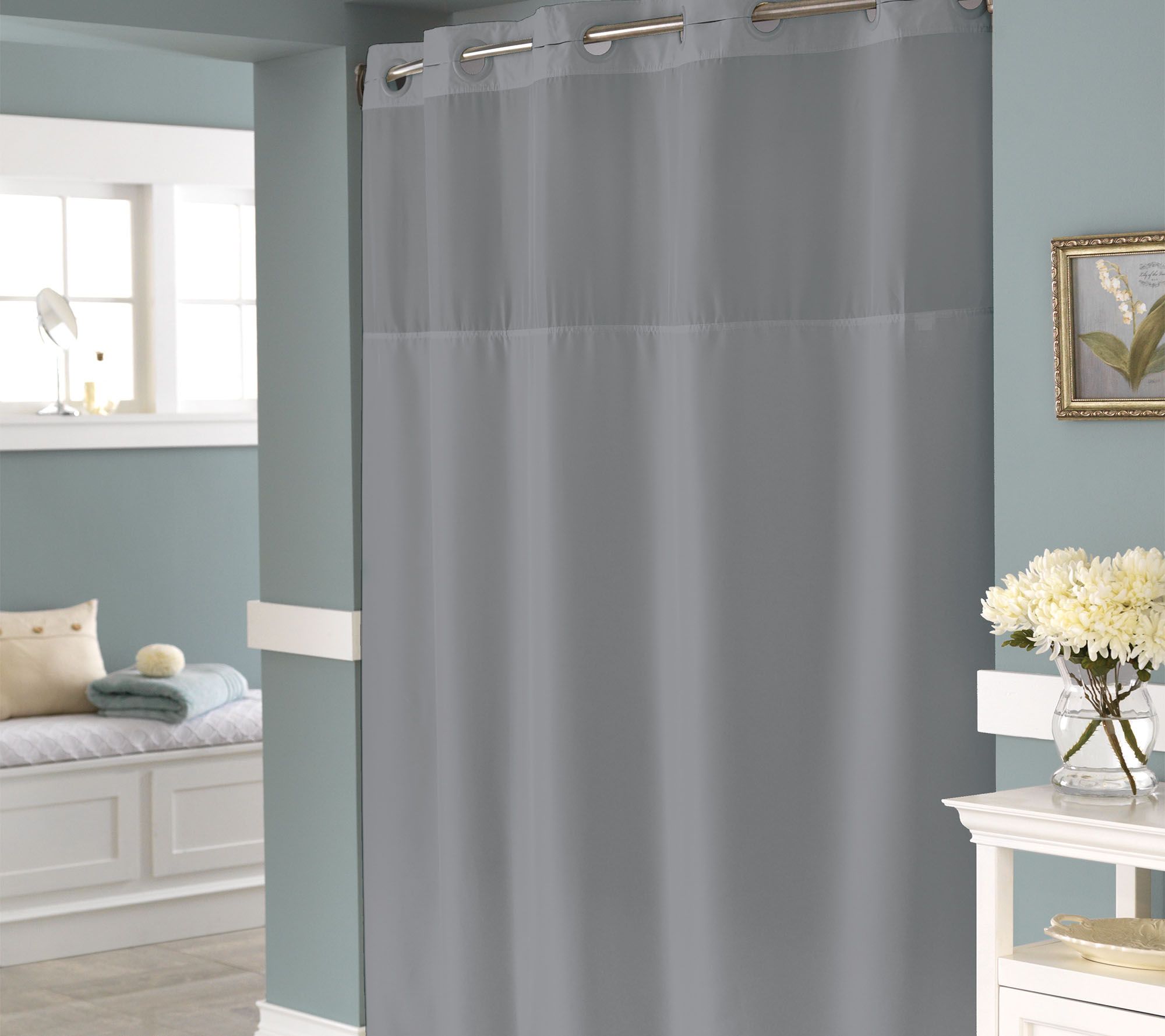 Hookless Englewood Shower Curtain with BuiltIn Liner