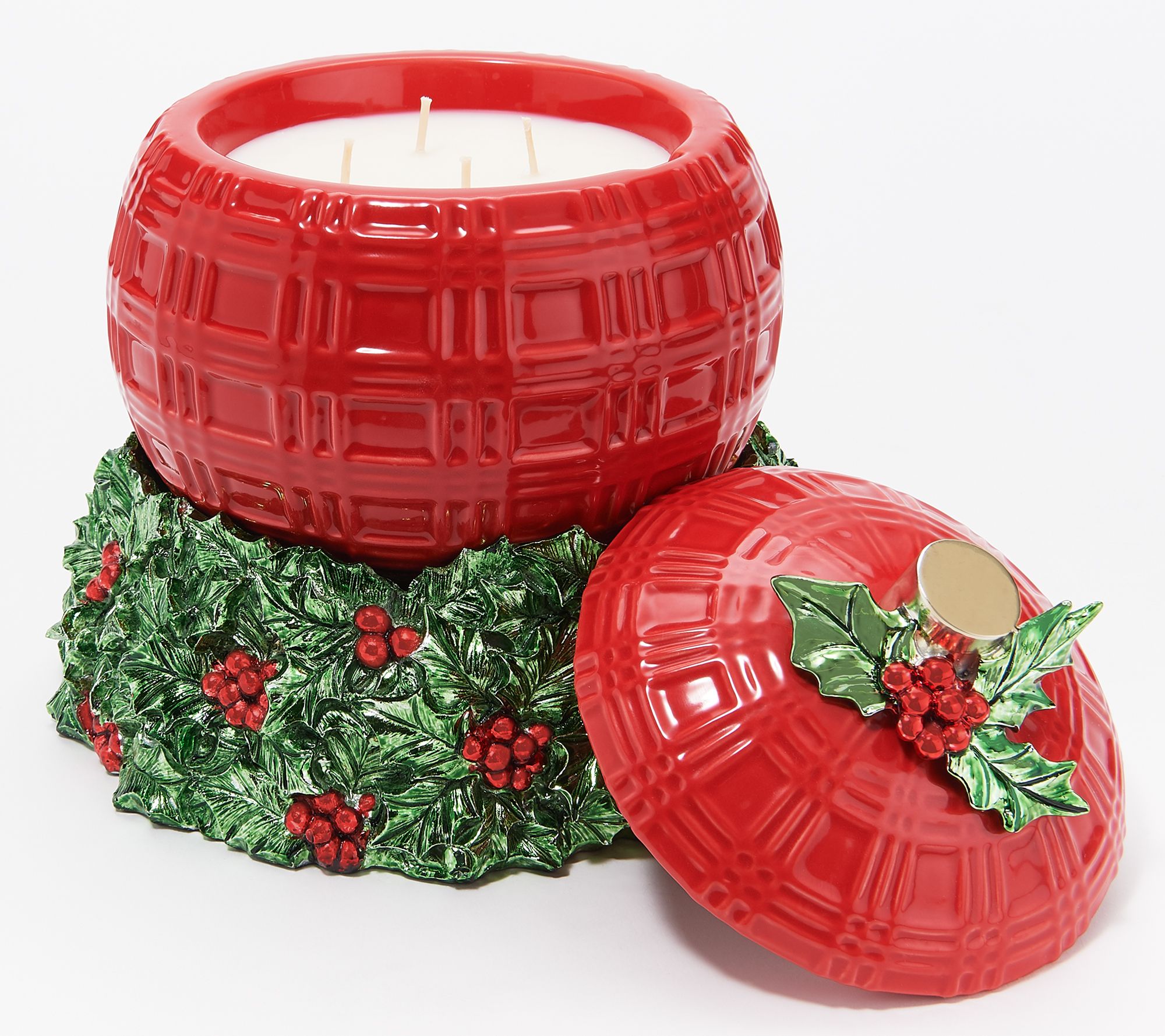 HomeWorx by Harry Slatkin Red Filled Ornament and Candle Holder
