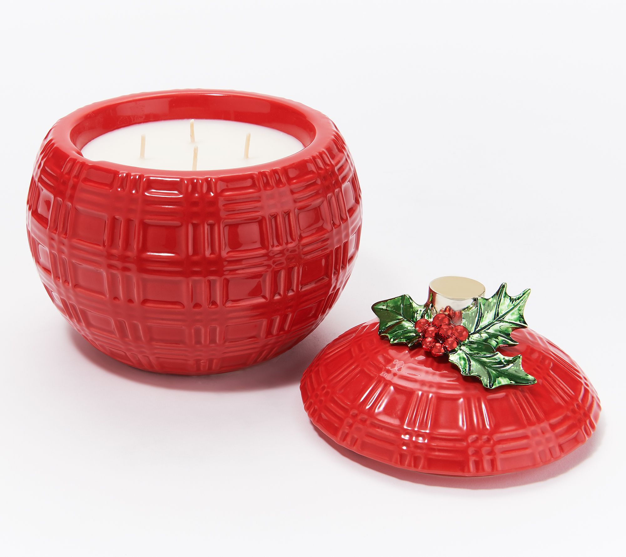 HomeWorx by Harry Slatkin Red Filled Ornament and Candle Holder