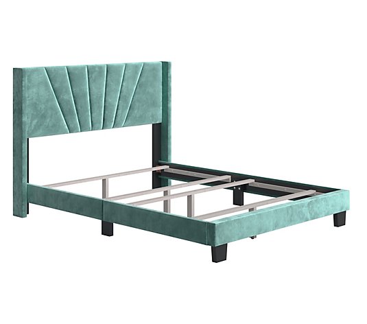 Valeria Velvet Upholstered King Bed Frame