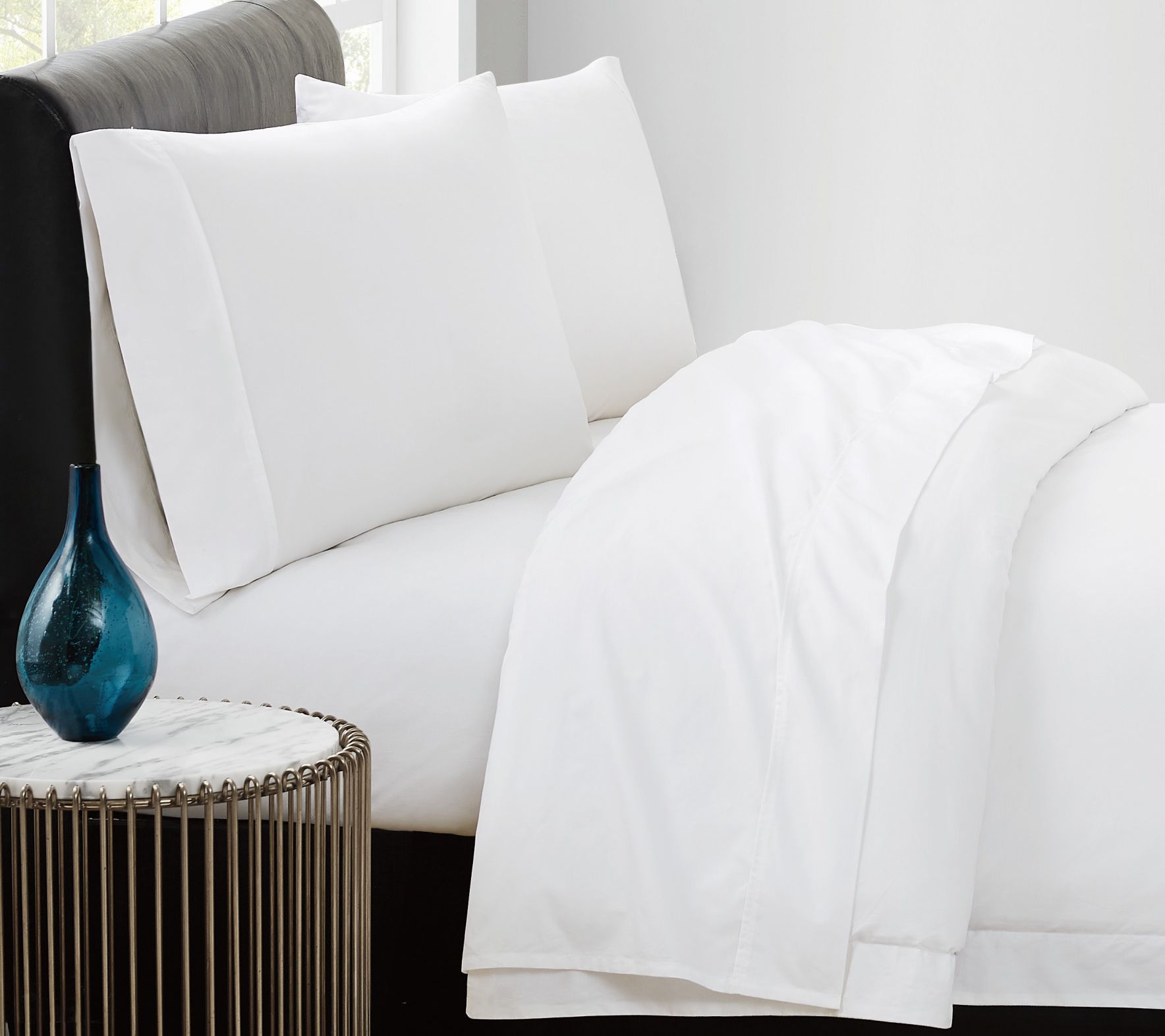 Vince Camuto 400TC Percale Queen 4 Piece Sheet Set