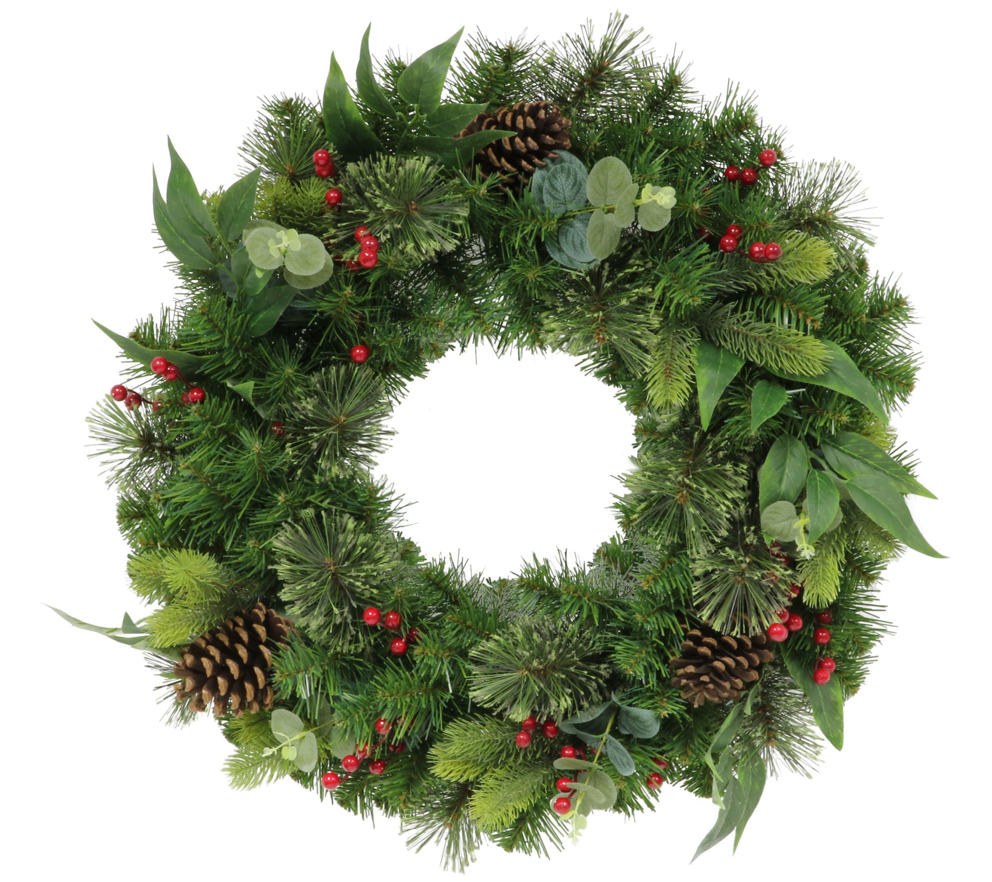 Puleo 24" Decorated Christmas Wreath w/120 TipsGreen
