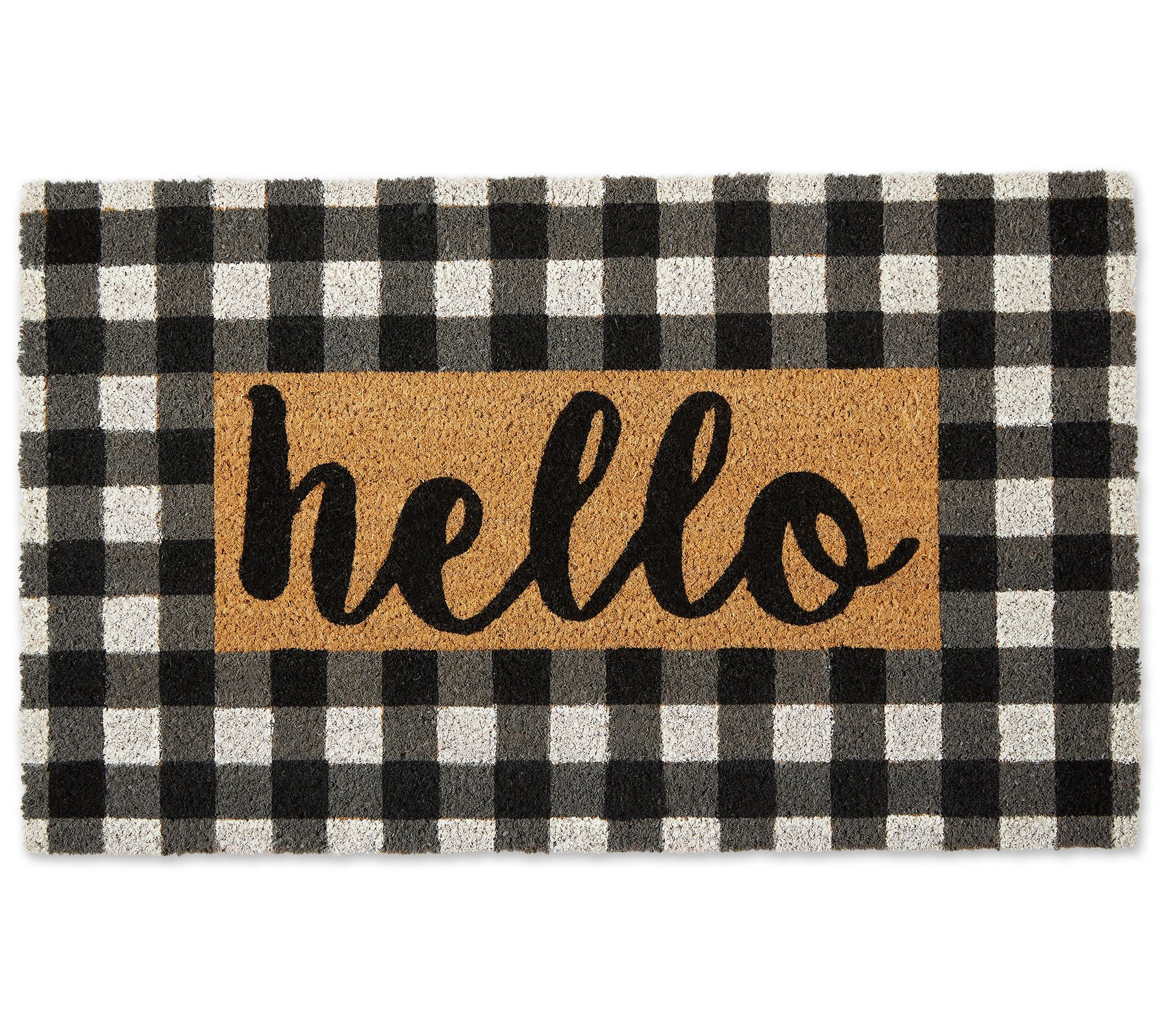Design Imports Checkers Hello 18x30 Doormat