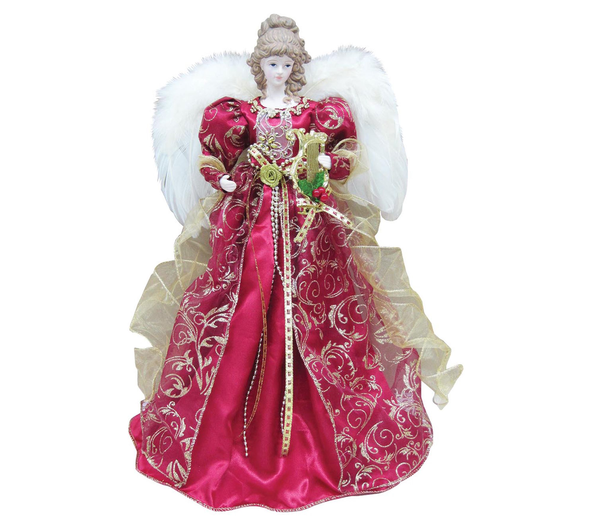 Santa's Workshop 16.5" Red Christmas Angel Tree Topper