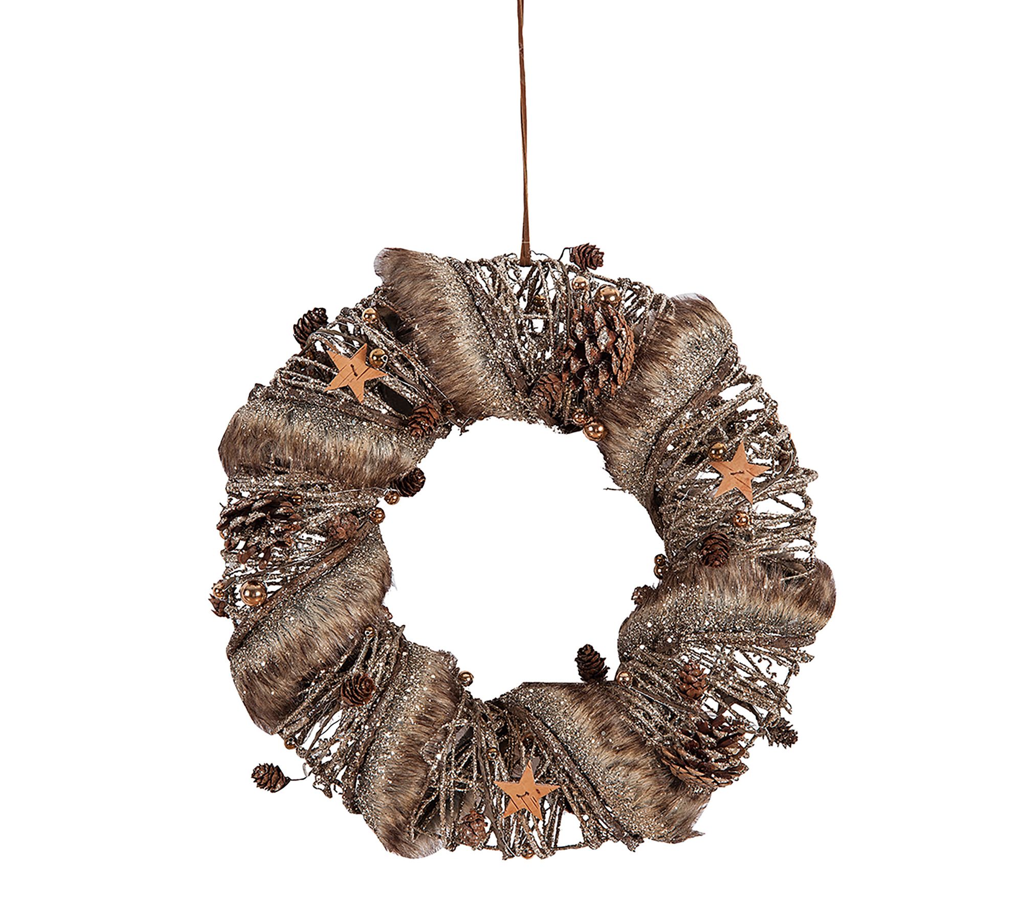Gallerie II Large Fur Trim Wreath